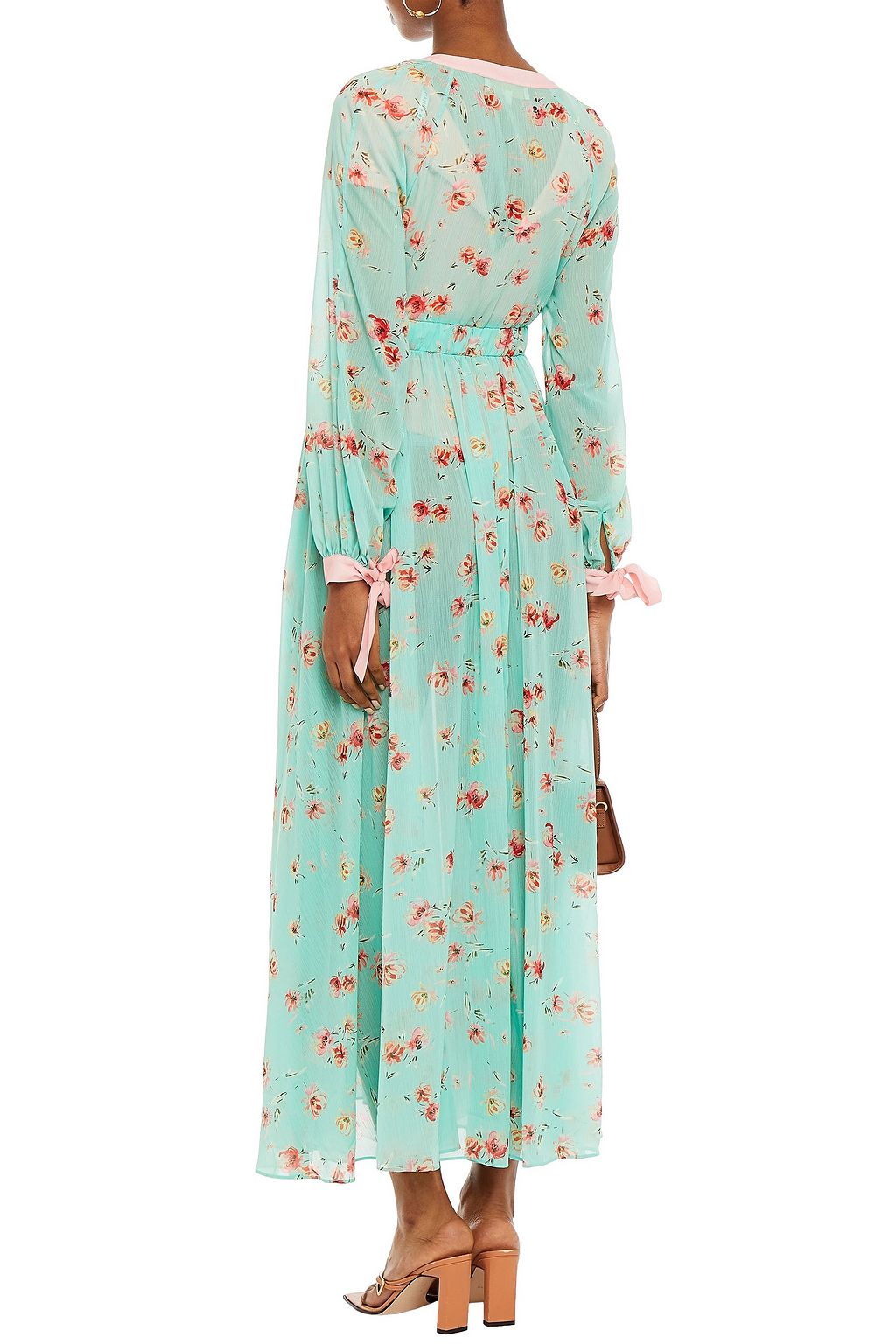 PALOMA BLUE Jasmine floral-print georgette maxi dress