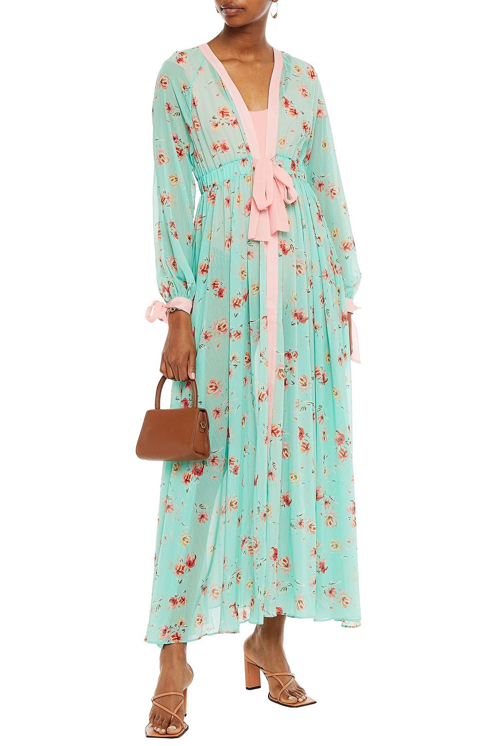 PALOMA BLUE Jasmine floral-print georgette maxi dress