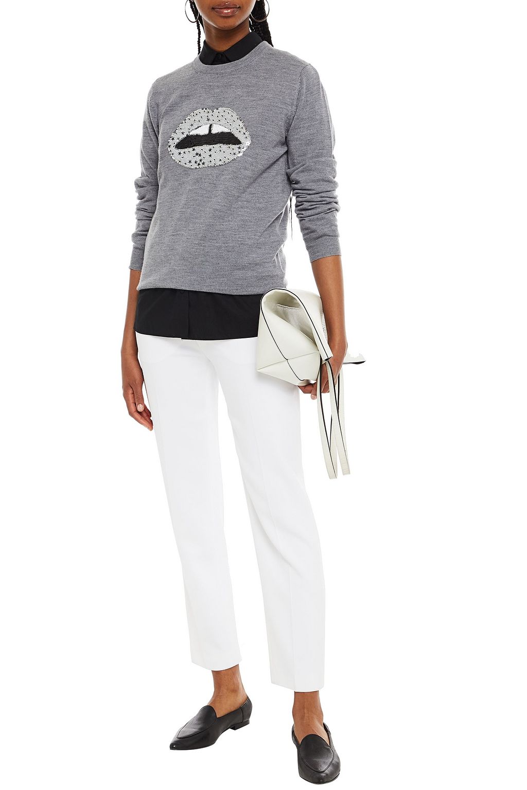 MARKUS LUPFER Mia embellished merino wool sweater