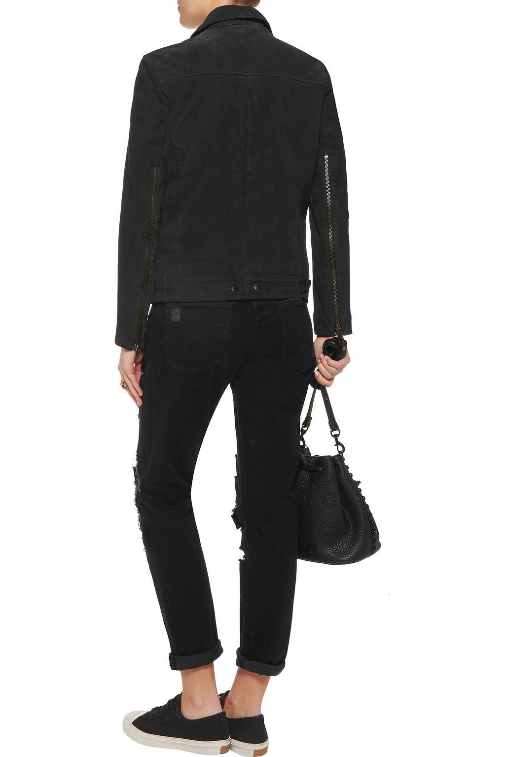 CURRENT/ELLIOTT The Fling cropped distressed boyfriend jeans