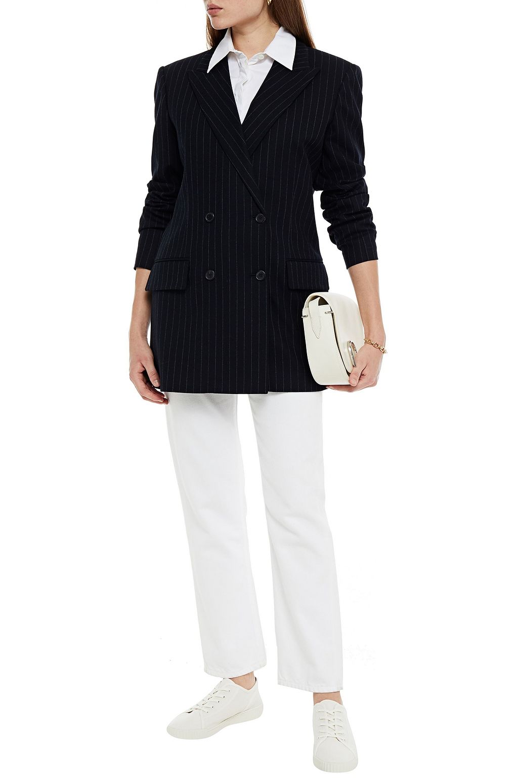 JOSEPH Pinstriped wool-blend flannel blazer