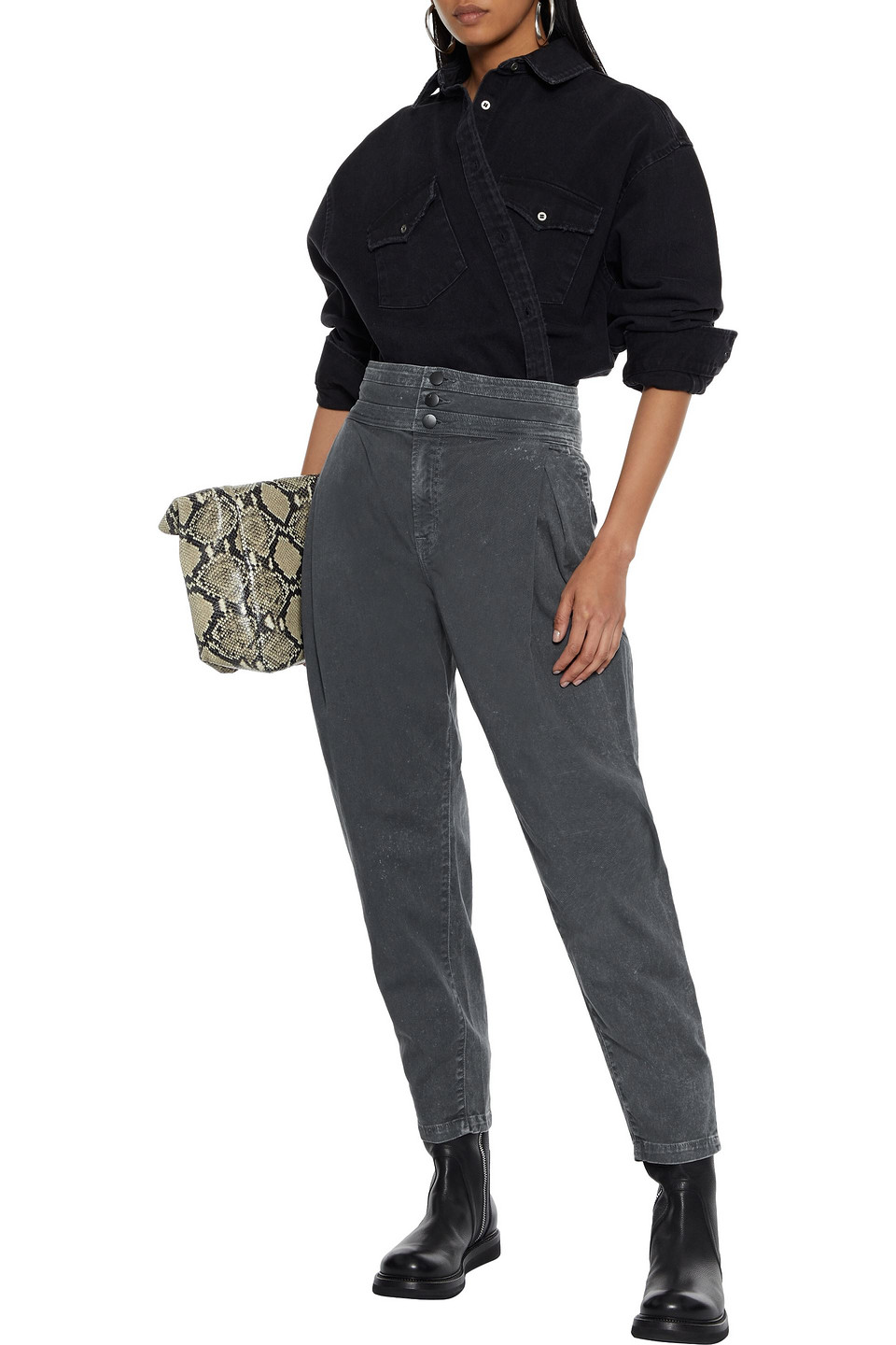 J Brand Carey Cropped Belted High-rise 