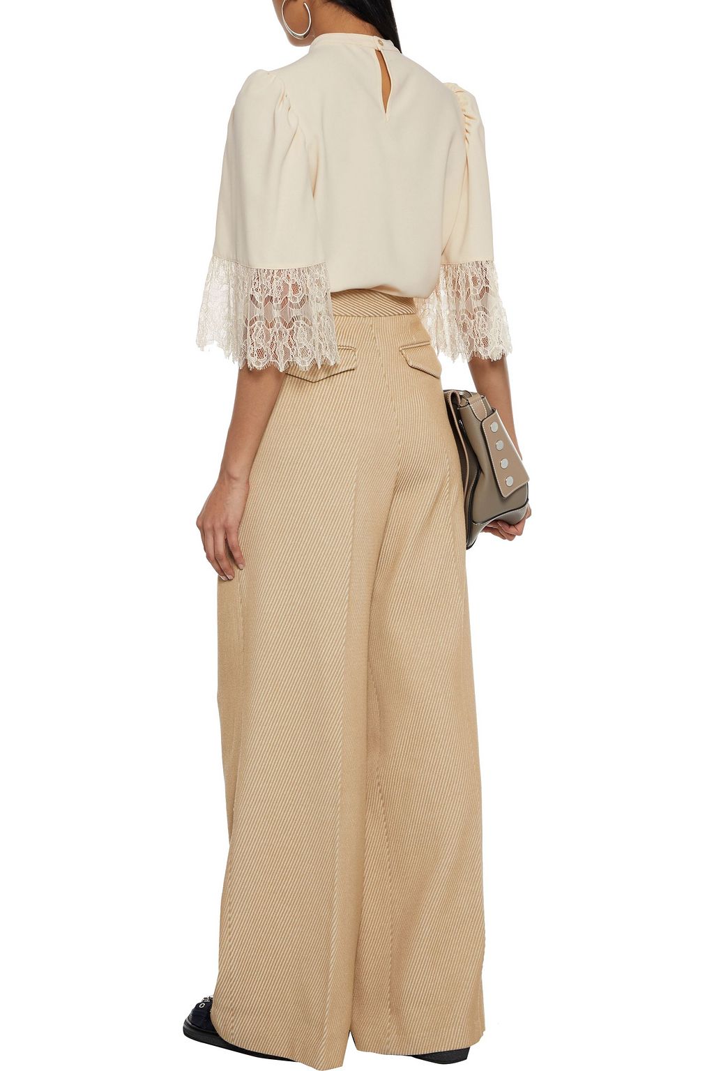 SEE BY CHLOÉ Lace-trimmed crepe blouse