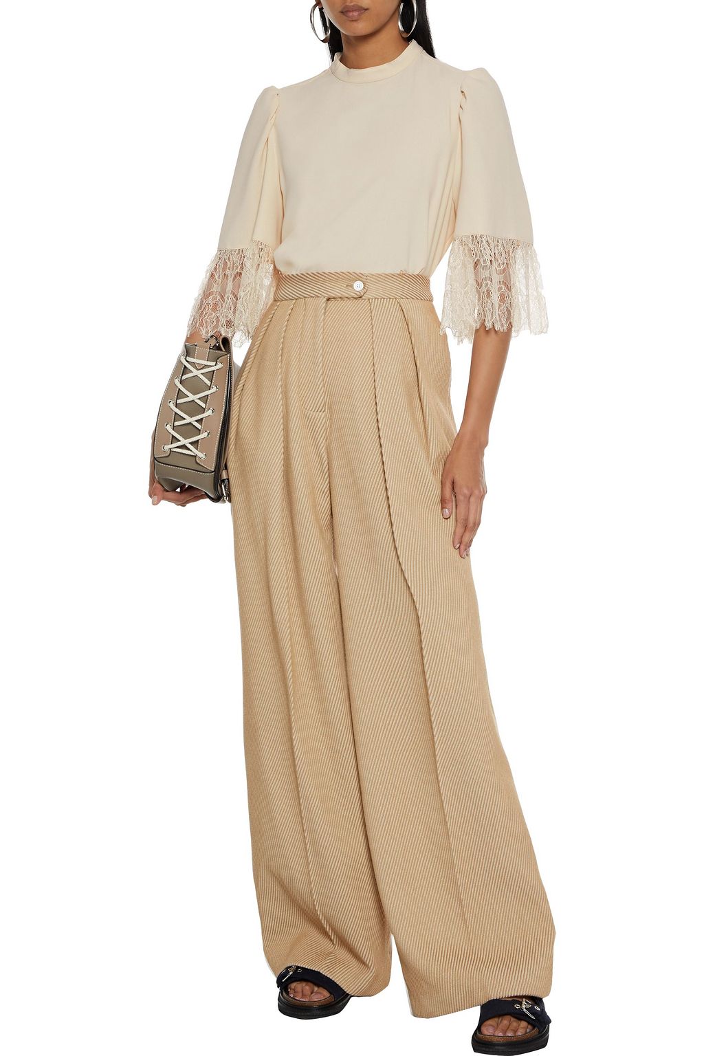 SEE BY CHLOÉ Lace-trimmed crepe blouse