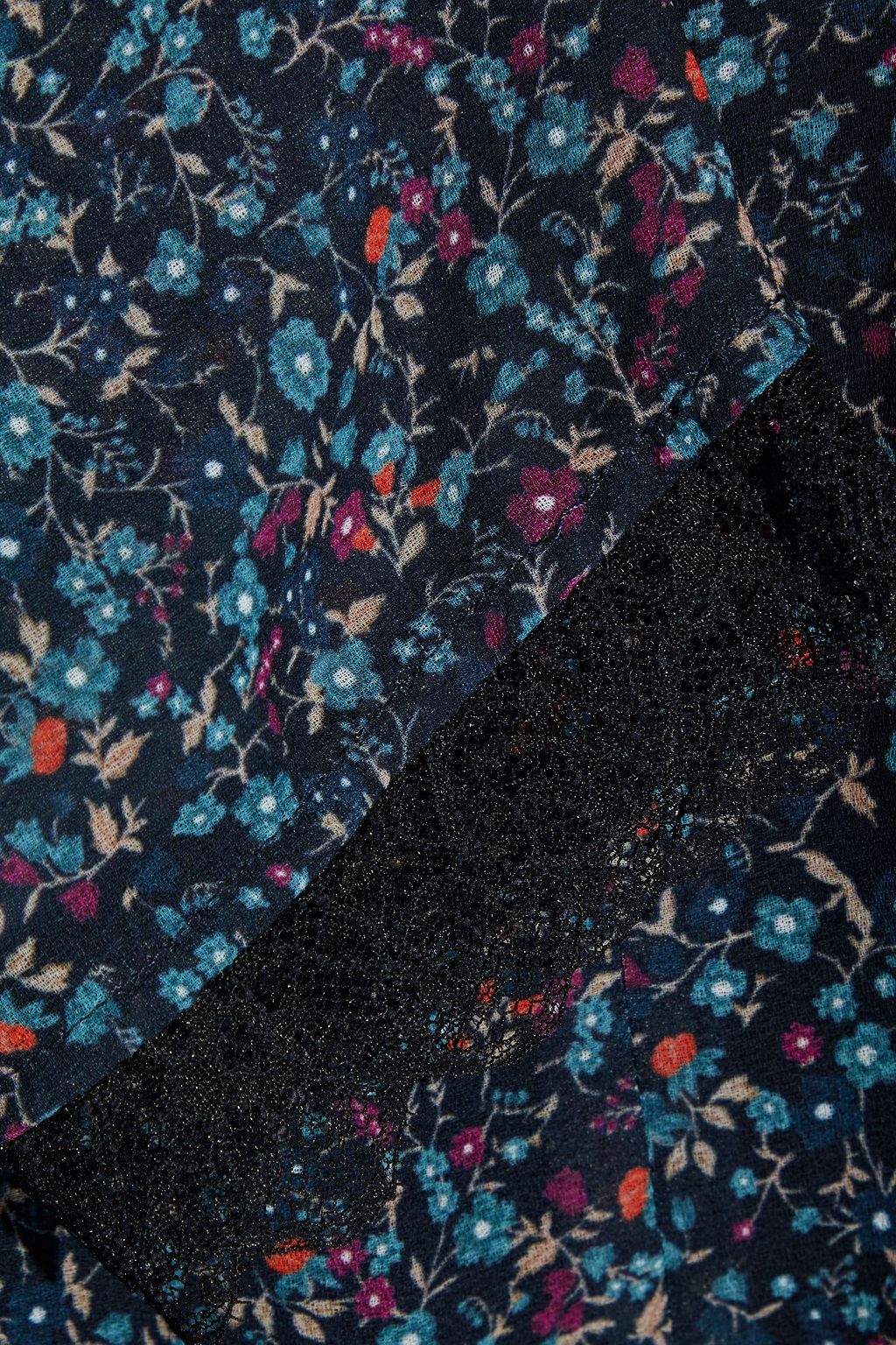 SEE BY CHLOÉ Lace-trimmed floral-print crepe de chine blouse