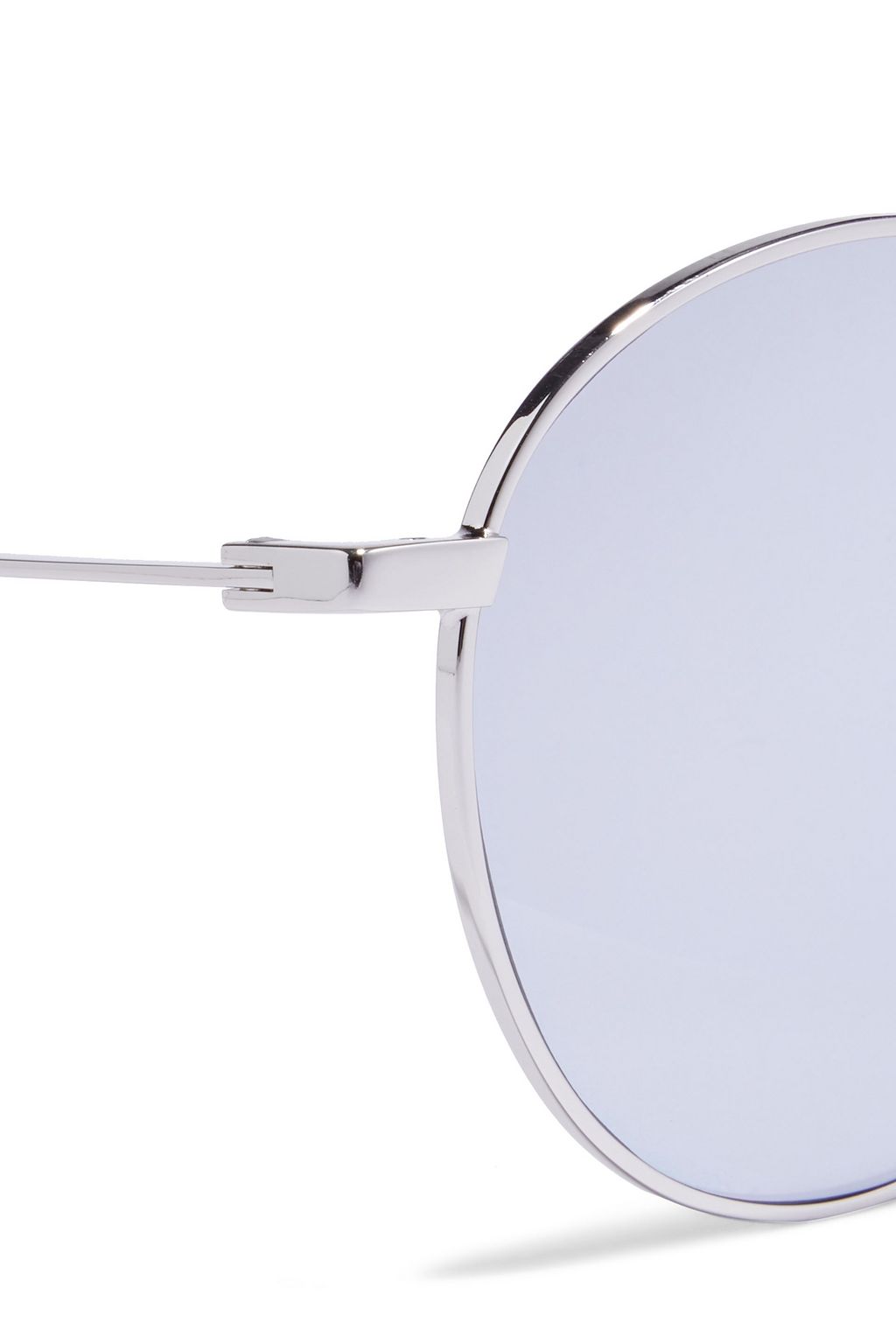 SAINT LAURENT Round-frame silver-tone mirrored sunglasses