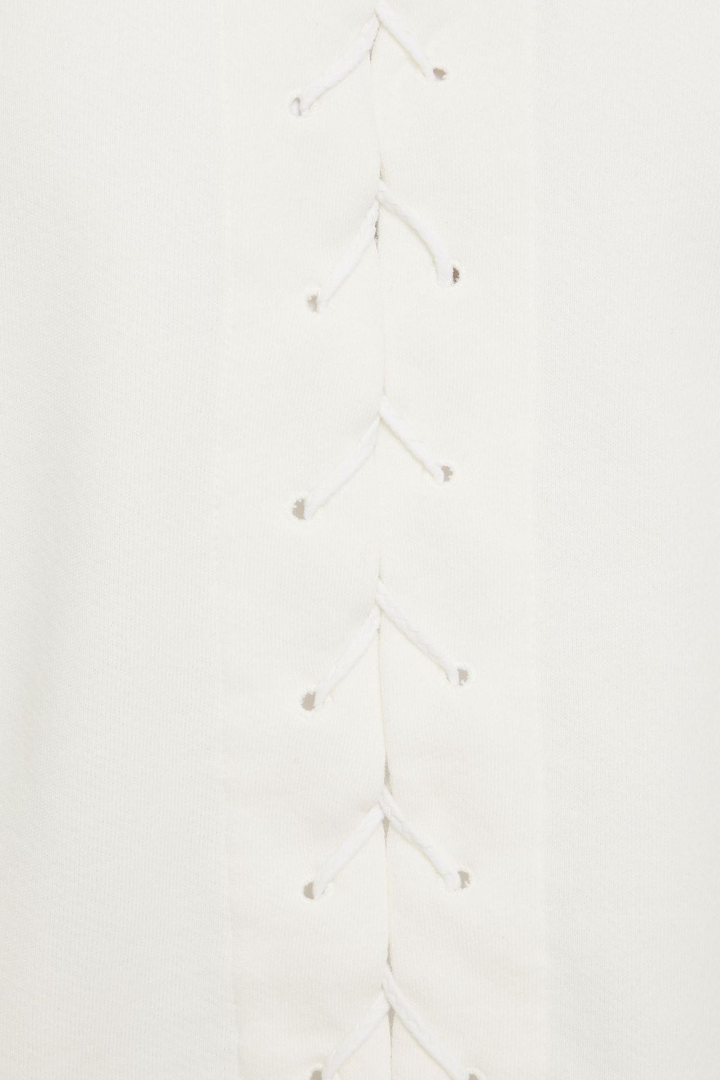 BEN TAVERNITI™ UNRAVEL PROJECT Lace-up French cotton-terry sweatshirt