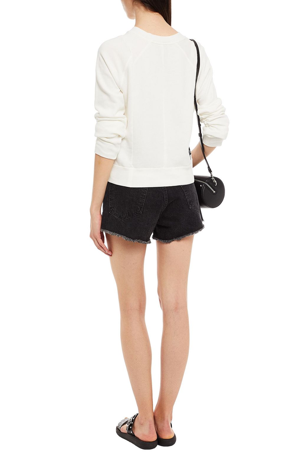 BEN TAVERNITI™ UNRAVEL PROJECT Lace-up French cotton-terry sweatshirt
