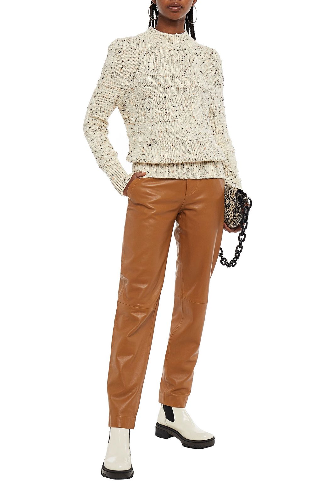 NICHOLAS Donegal cable-knit alpaca-blend sweater