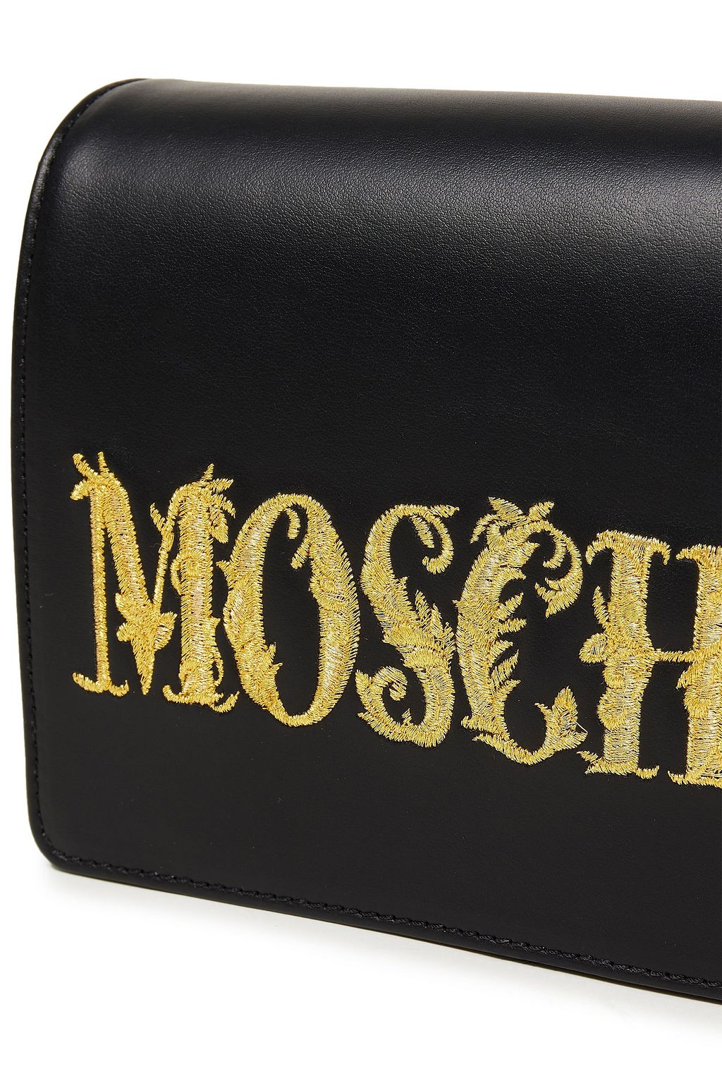 MOSCHINO Embroidered leather shoulder bag