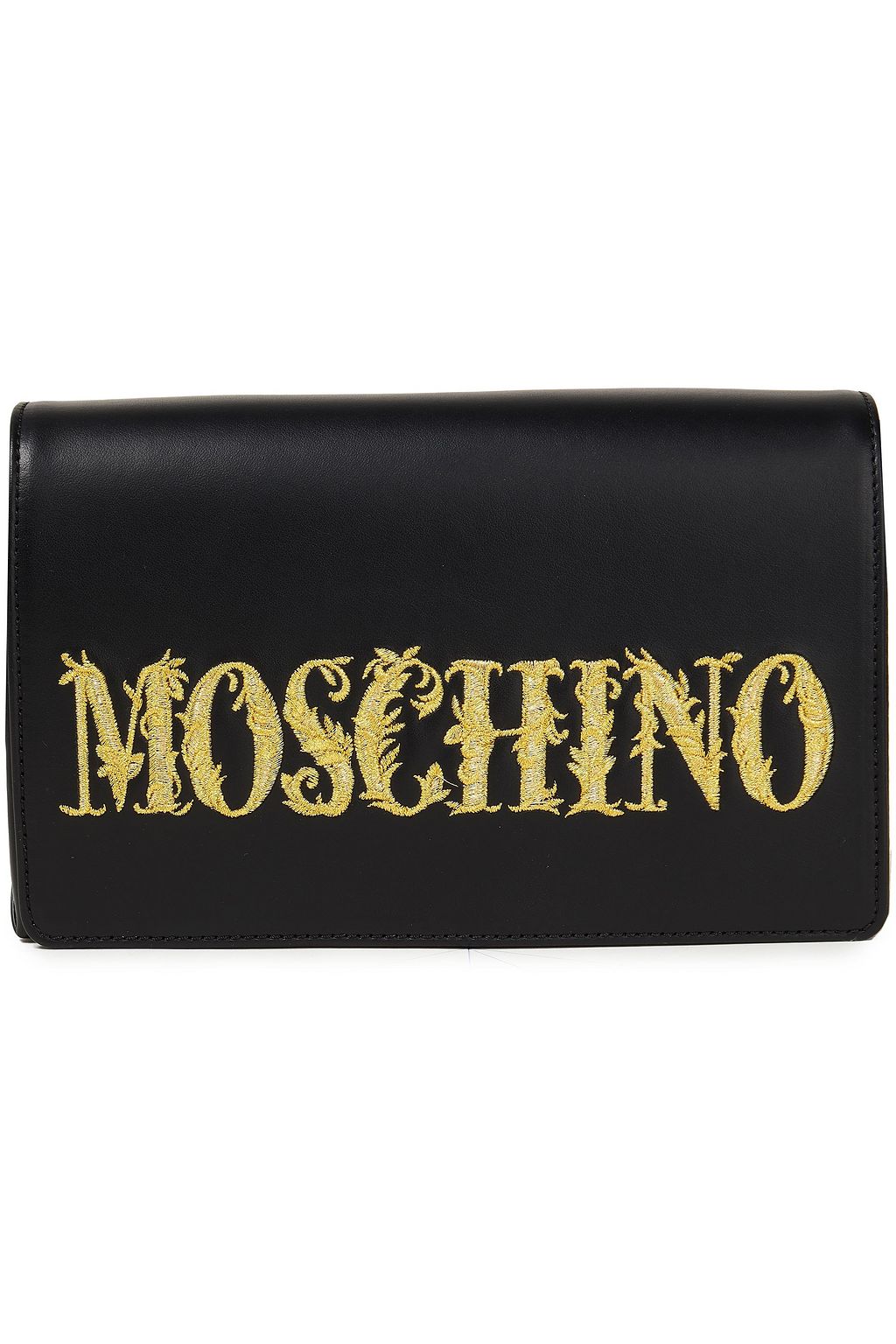 MOSCHINO Embroidered leather shoulder bag