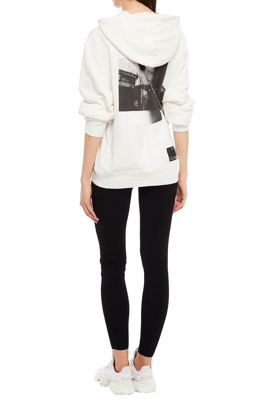 BEN TAVERNITI™ UNRAVEL PROJECT Grosgrain-trimmed printed French cotton-terry hoodie