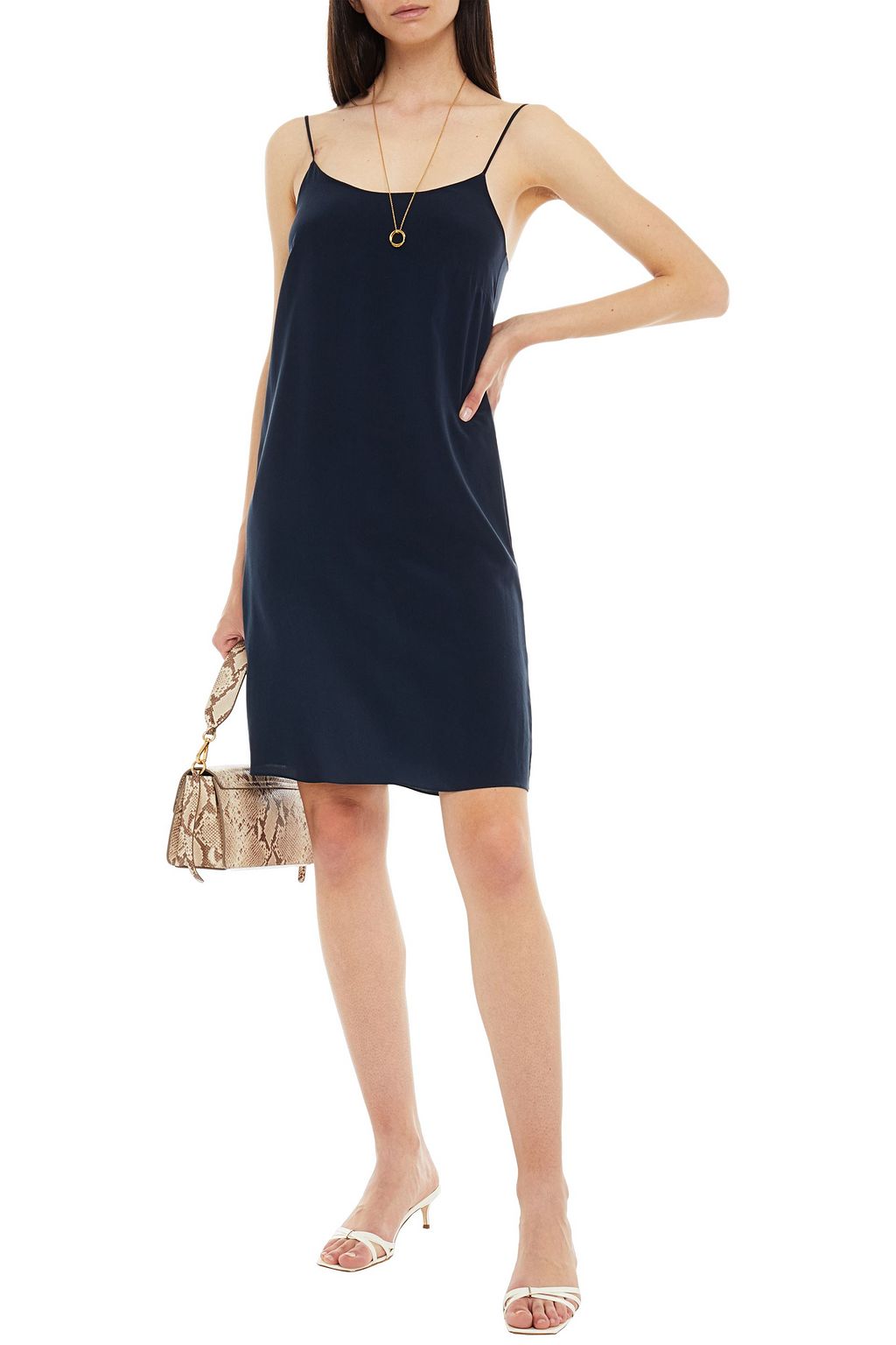 GINIA Silk-crepe slip dress