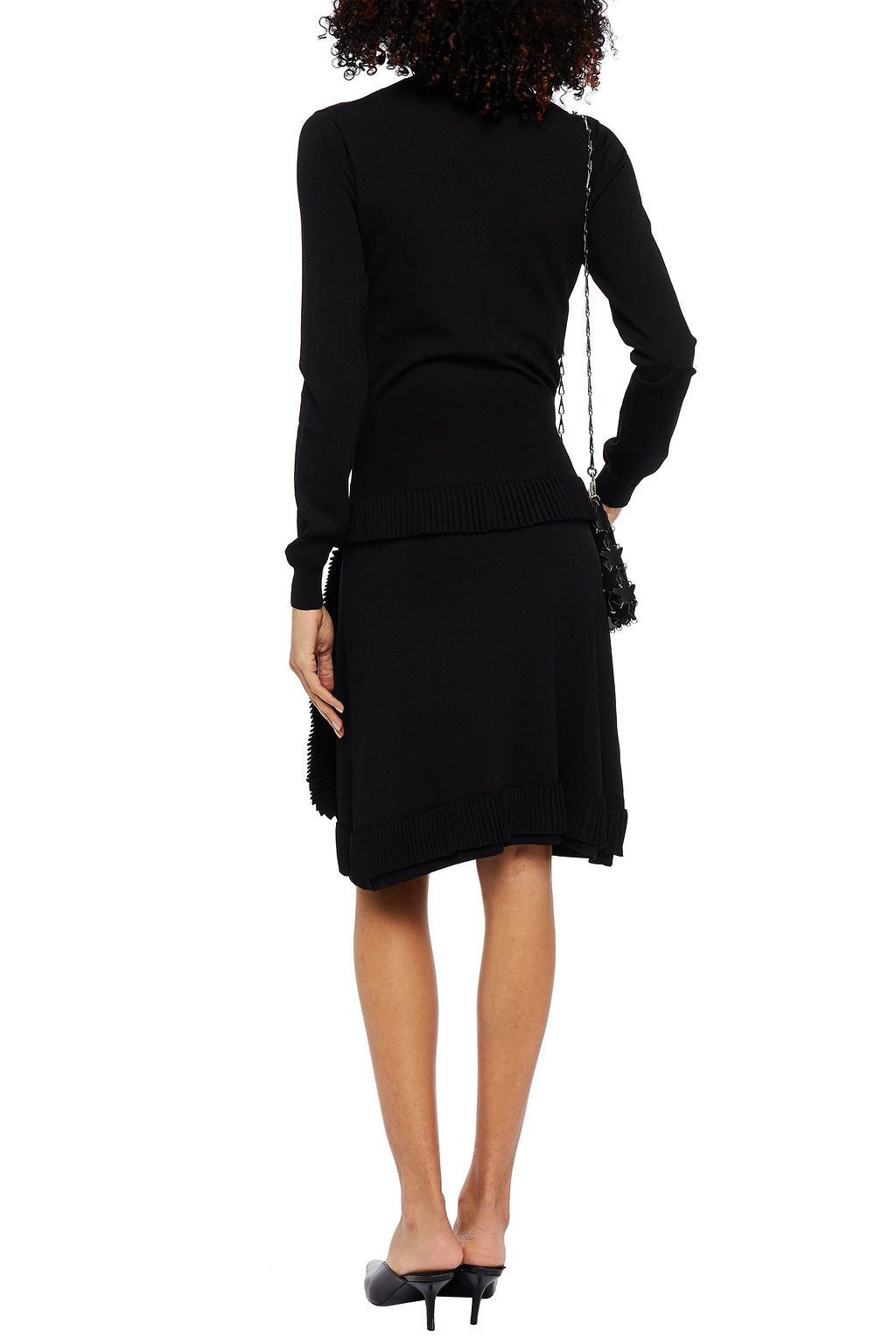 BOUTIQUE MOSCHINO Ruffle-trimmed bow-embellished knitted dress