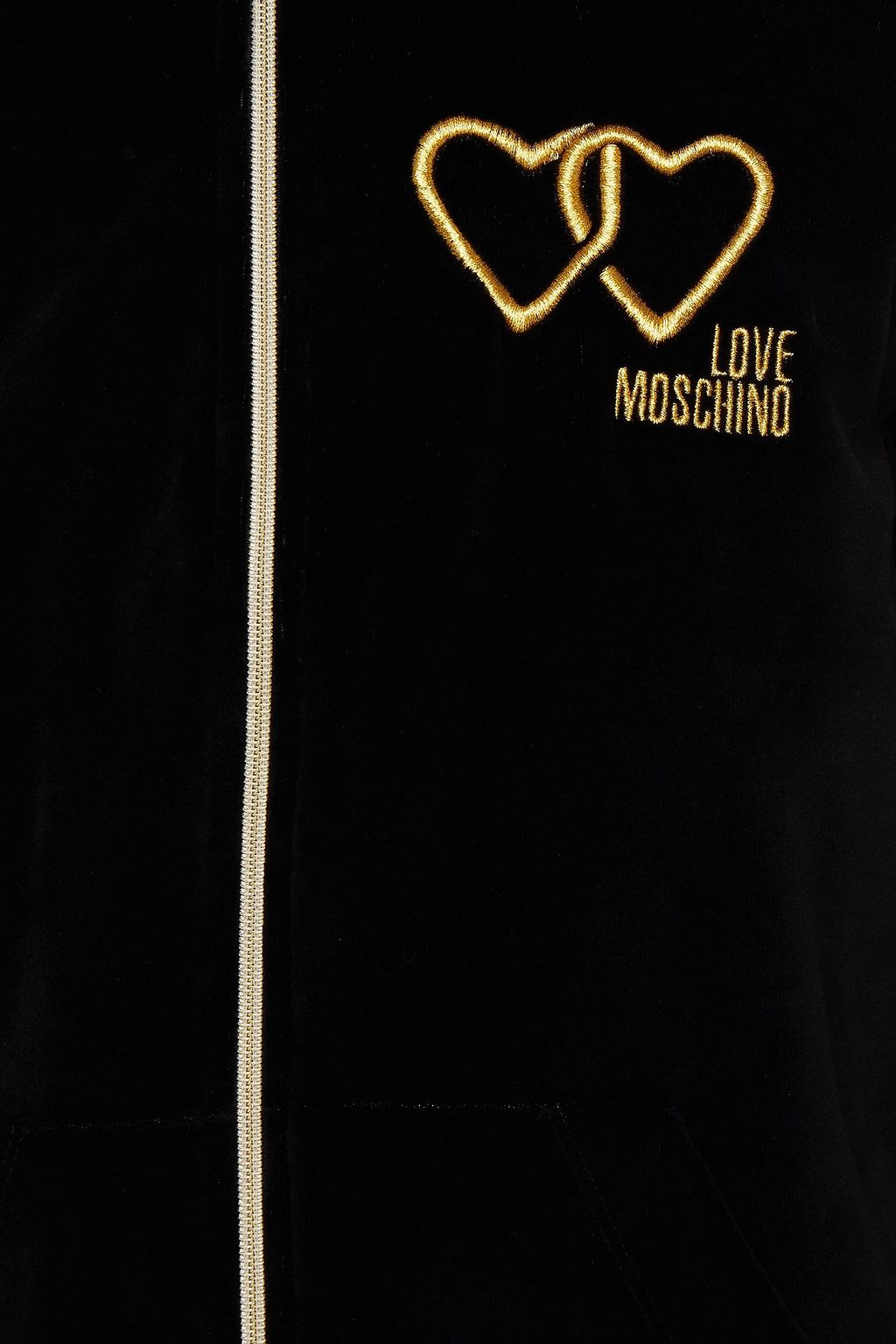 LOVE MOSCHINO Logo-embroidered cotton-blend velvet jacket