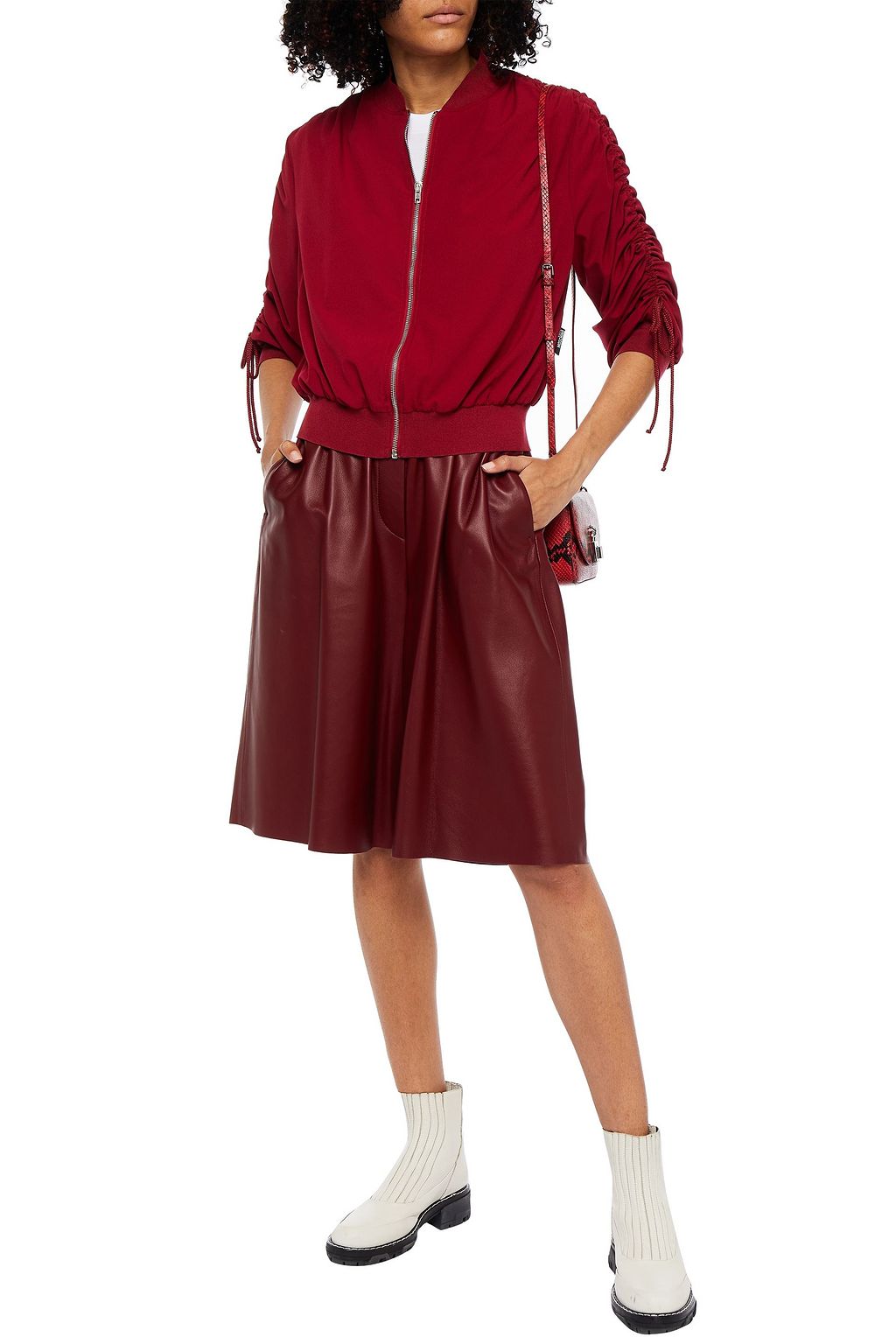 LOVE MOSCHINO Ruched stretch-twill jacket