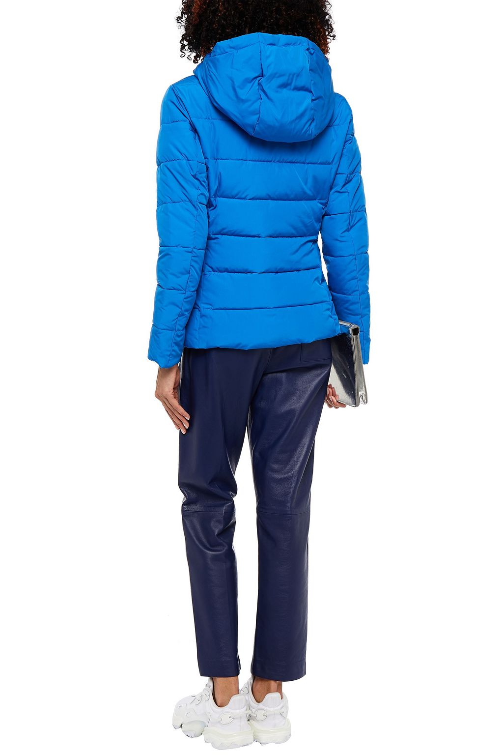LOVE MOSCHINO Logo-embroidered quilted shell hooded down jacket