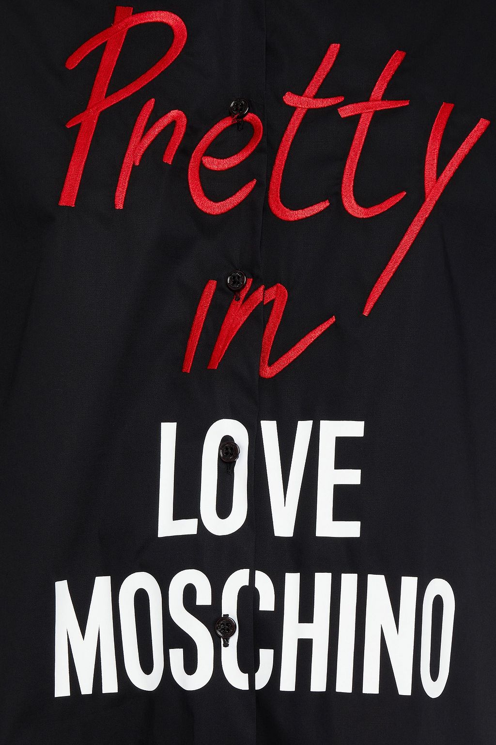 LOVE MOSCHINO Printed stretch-cotton poplin shirt