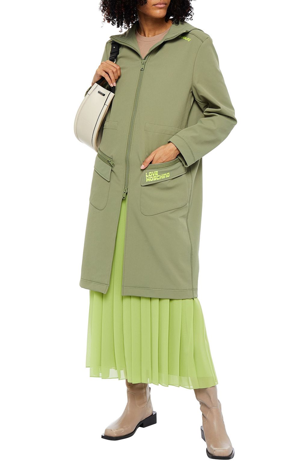 LOVE MOSCHINO Printed shell hooded coat