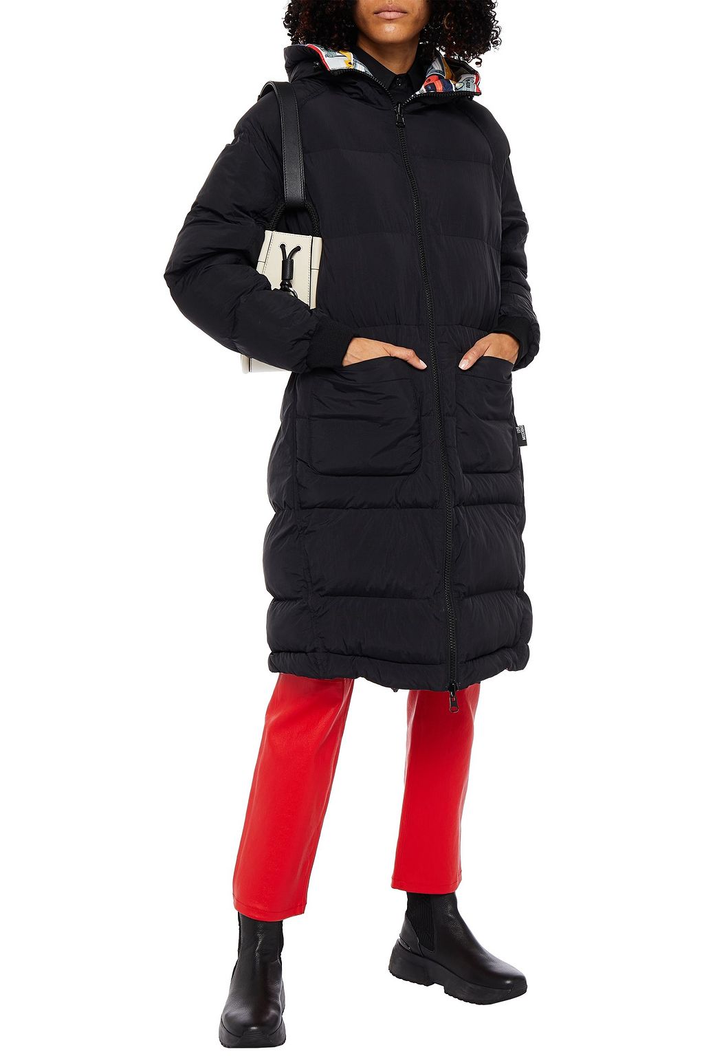 LOVE MOSCHINO Quilted shell hooded coat