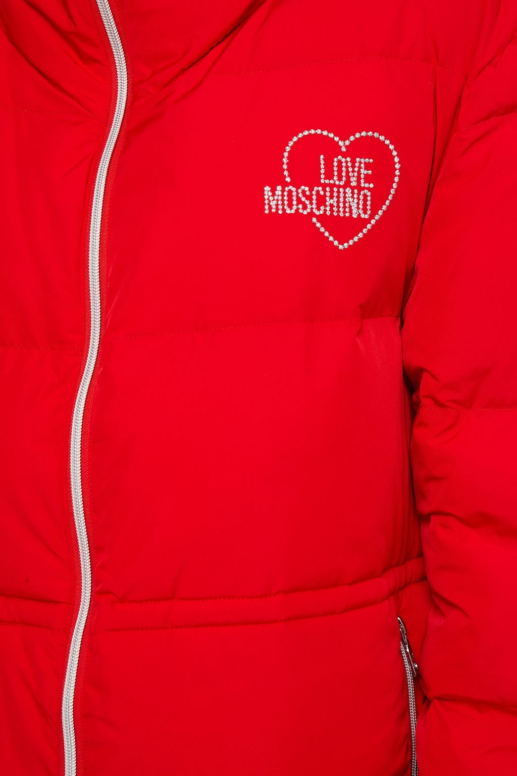 LOVE MOSCHINO Logo-embroidered quilted shell coat