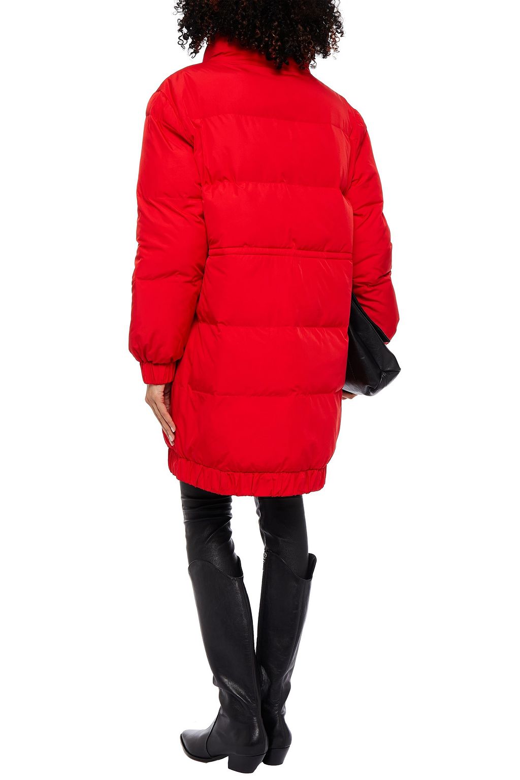 LOVE MOSCHINO Logo-embroidered quilted shell coat