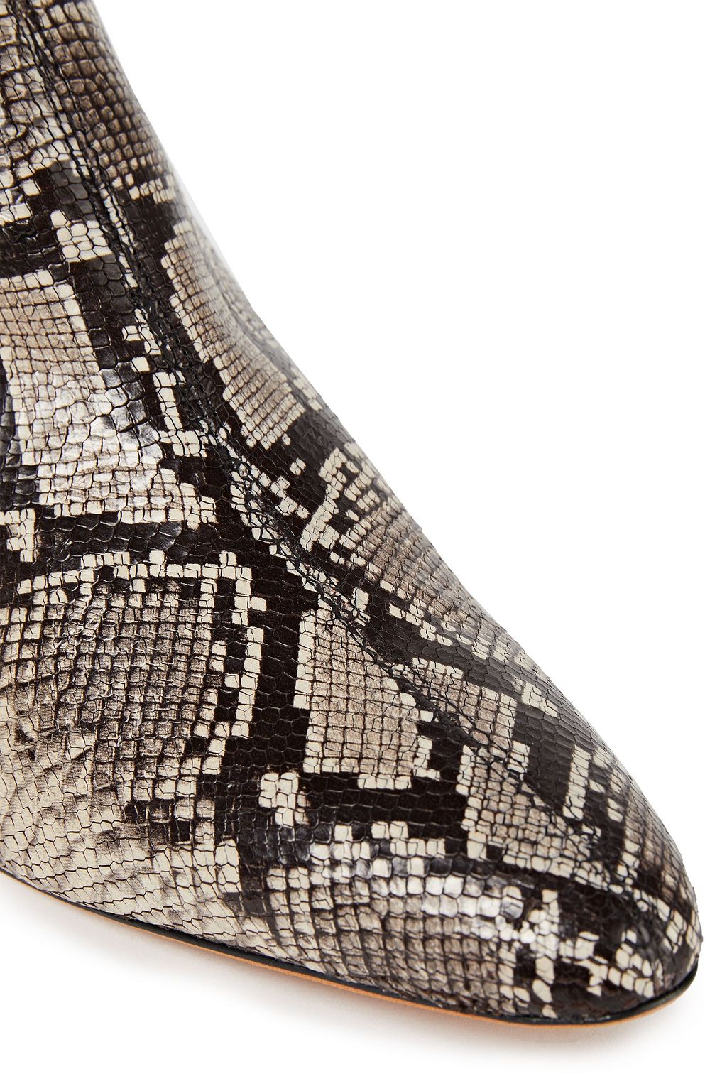 VINCE. Snake-effect leather ankle boots