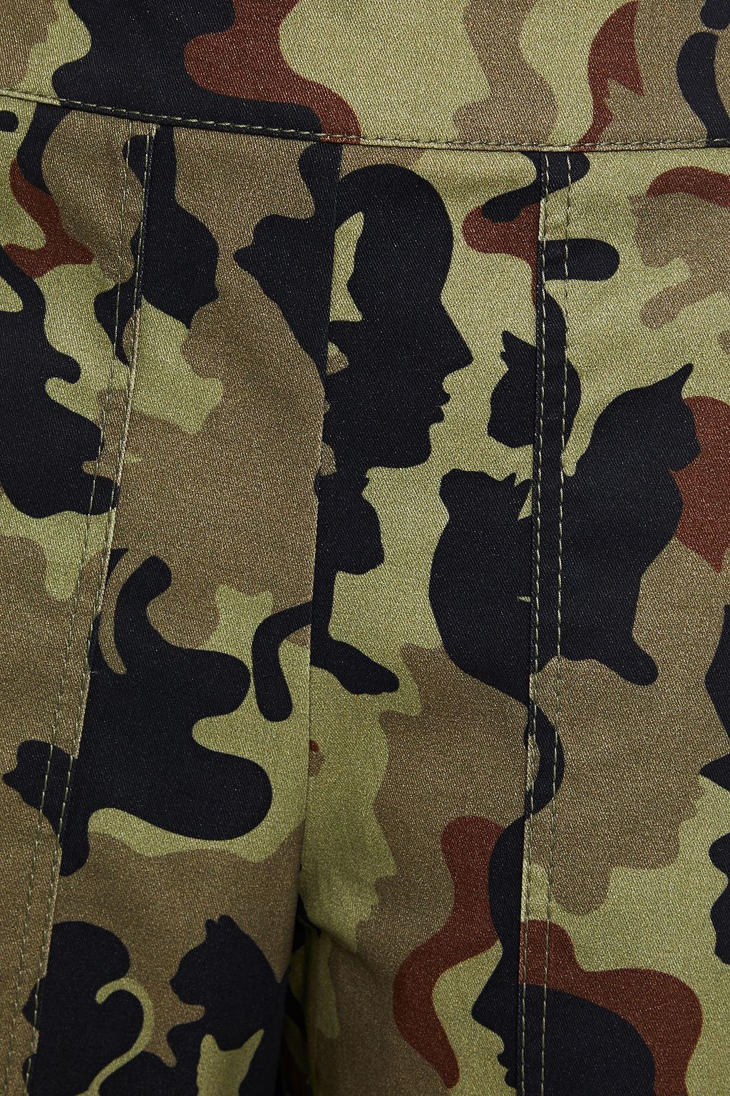 VIVETTA Cropped camouflage-print cotton-blend twill wide-leg pants