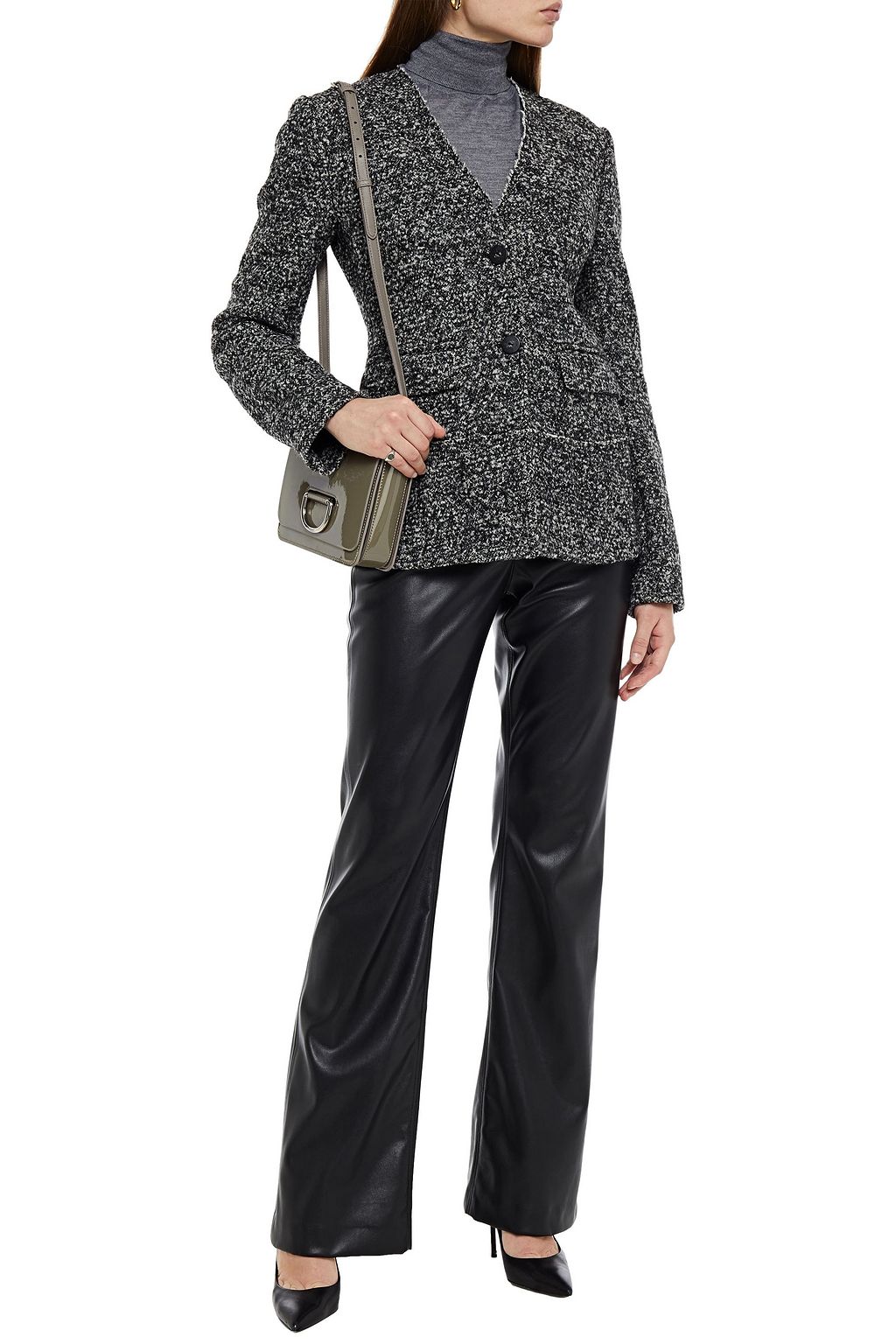 JOSEPH Wool-blend bouclé-tweed blazer
