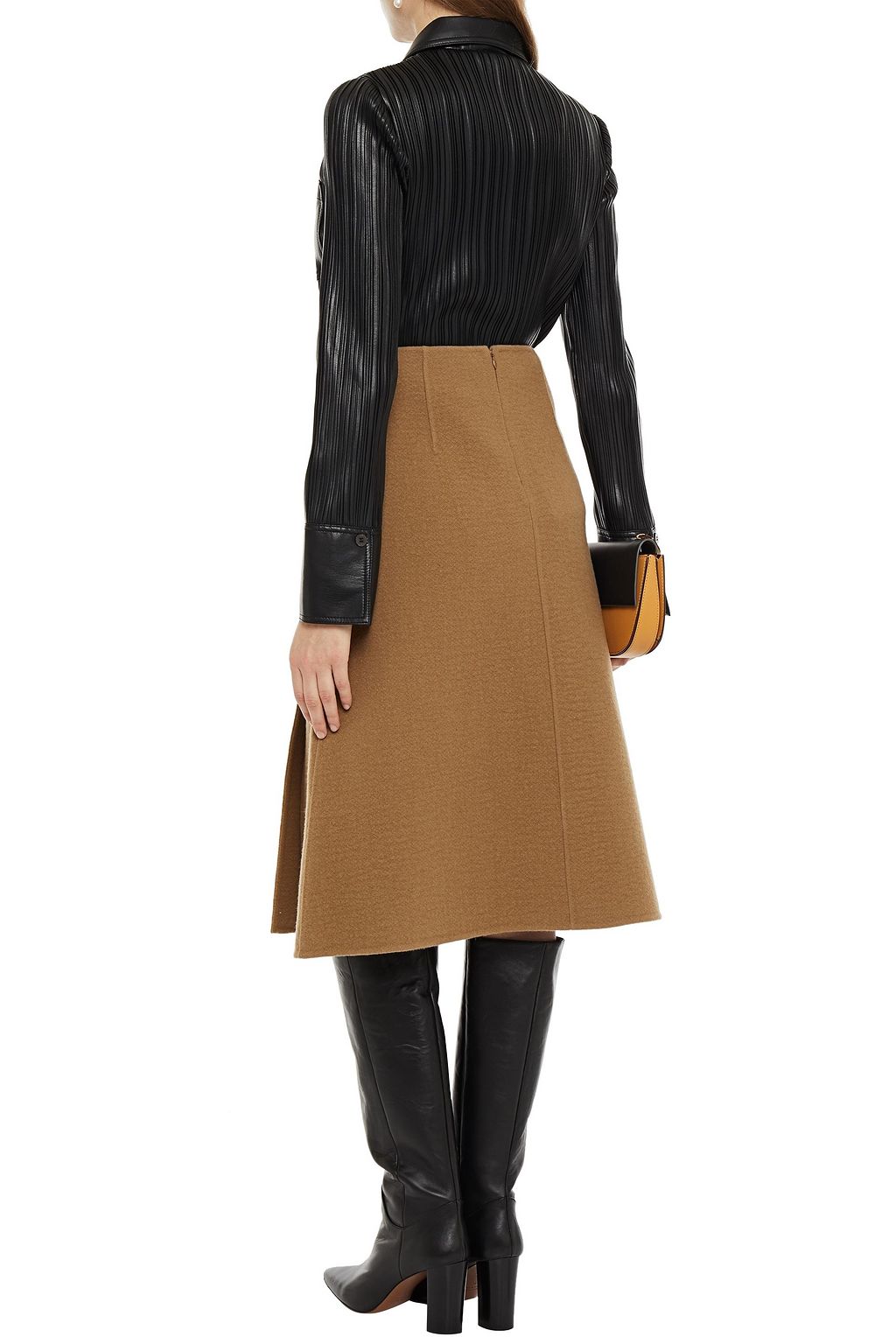 NANUSHKA Blaine pleated faux leather shirt