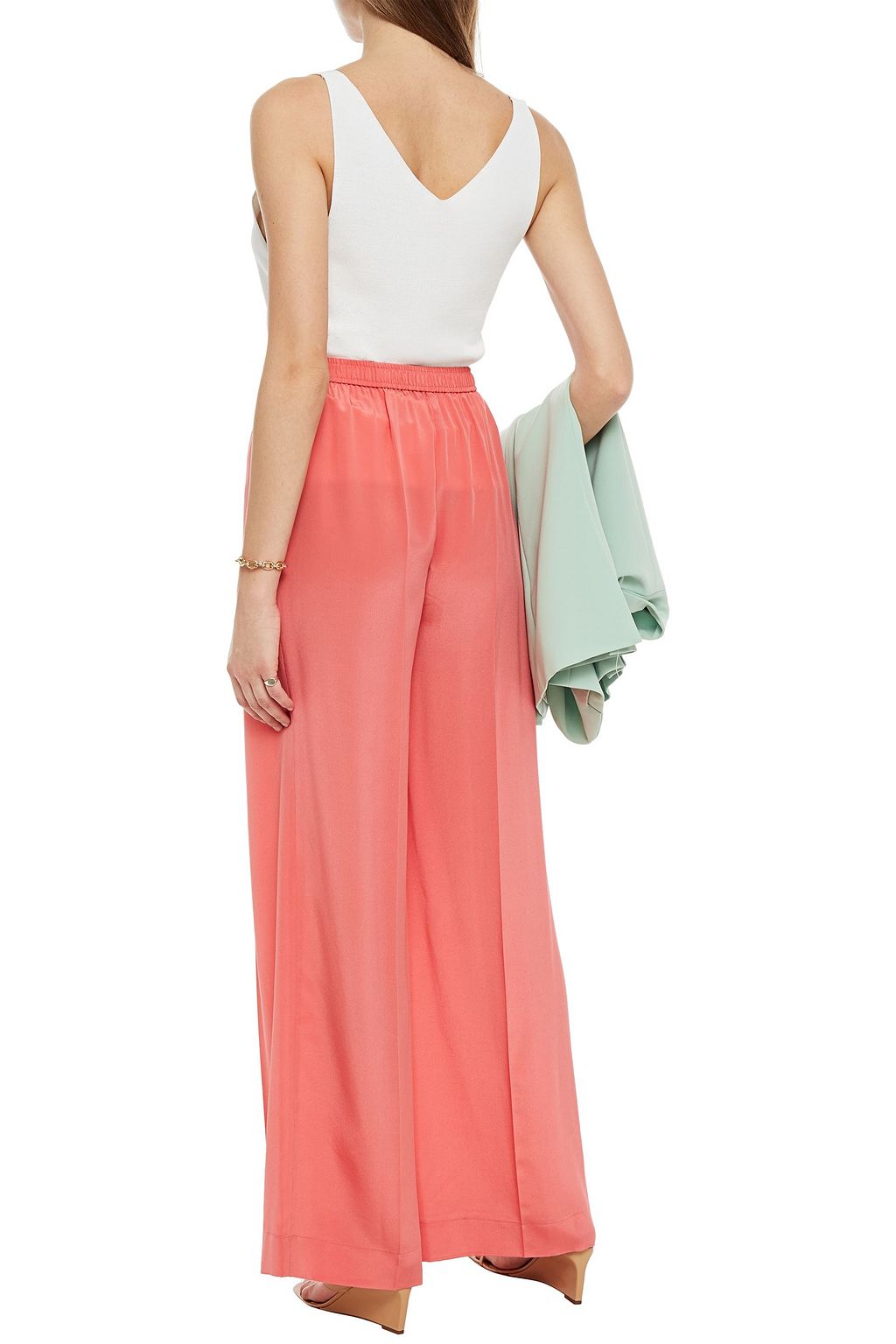JOSEPH Silk crepe de chine wide-leg pants