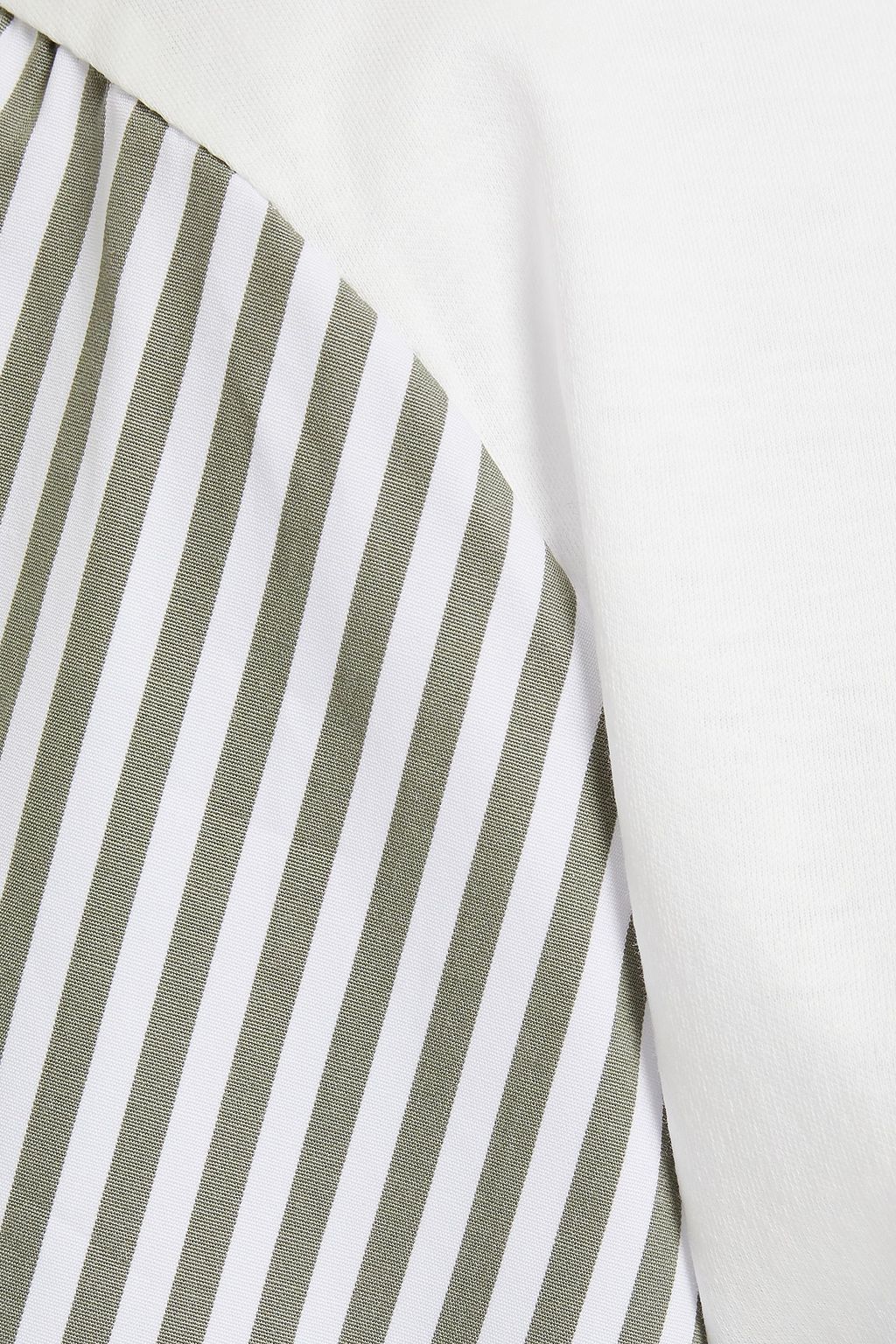 JOSEPH Paneled cotton-jersey and striped cotton-poplin top