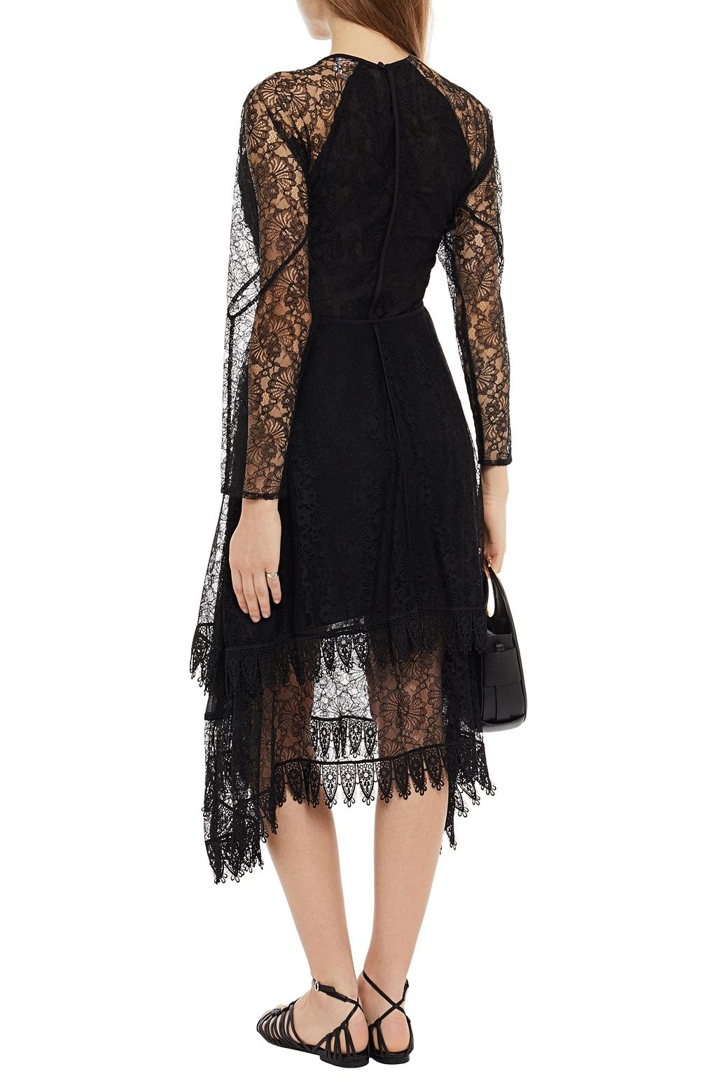 SEE BY CHLOÉ Asymmetric layered lace midi dress
