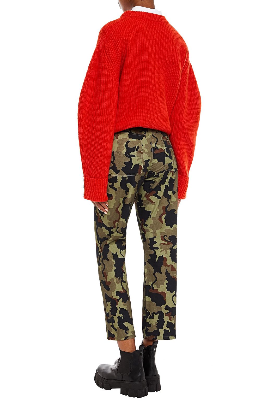 VIVETTA Camouflage-print stretch-cotton twill kick-flare pants