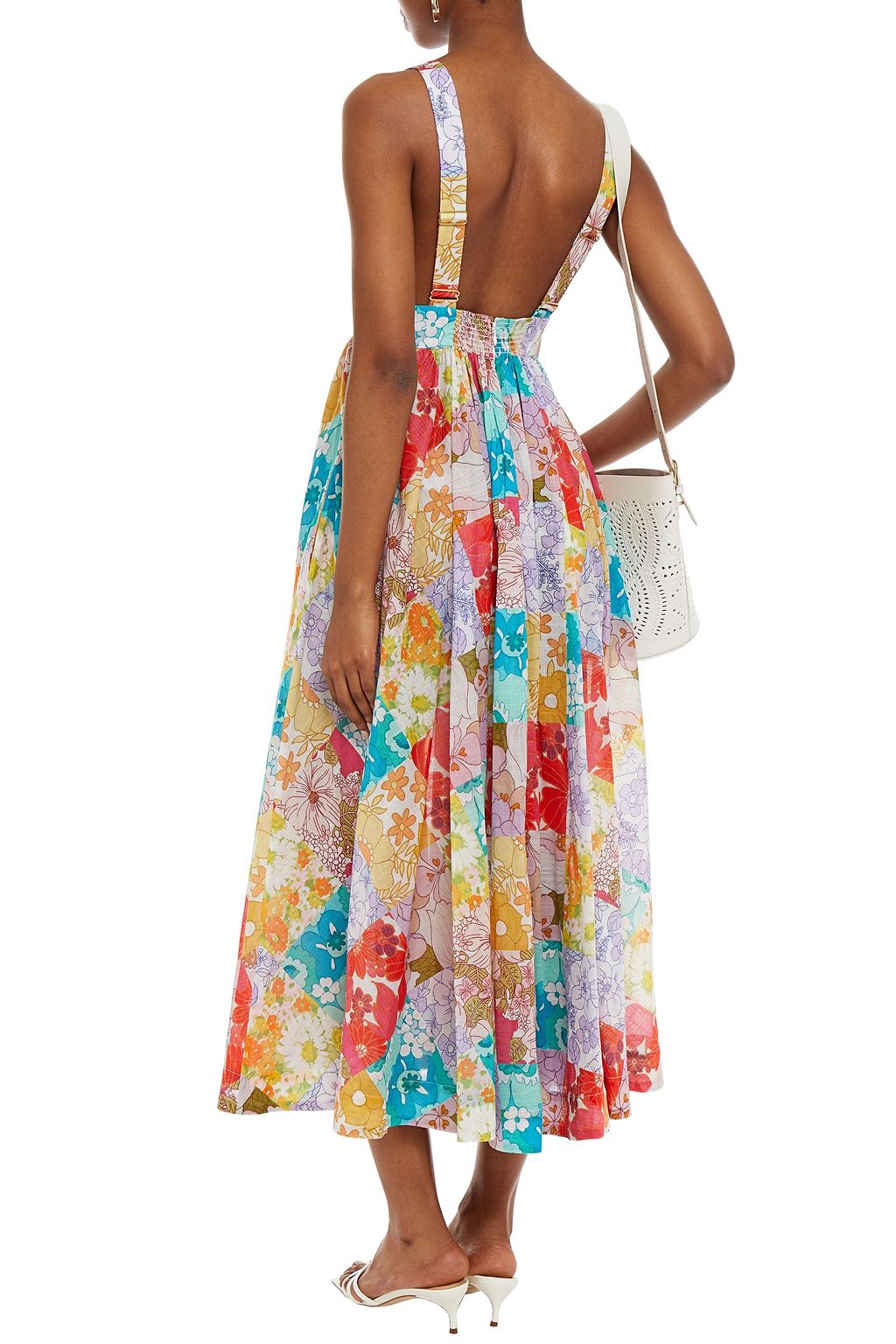 ZIMMERMANN Bells bow-detailed floral-print cotton-voile midi dress