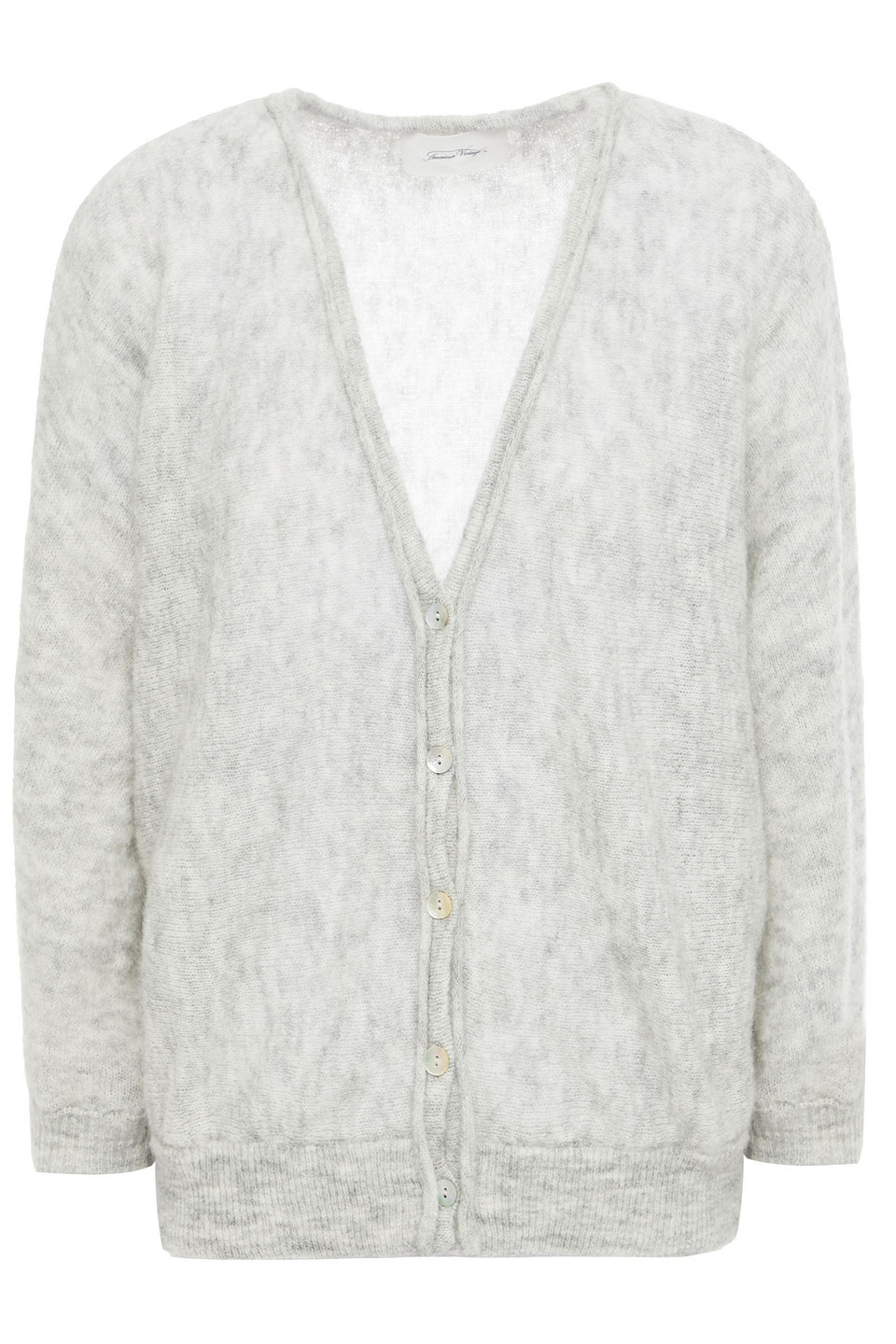 american vintage - mélange knitted cardigan - gray - xs/s