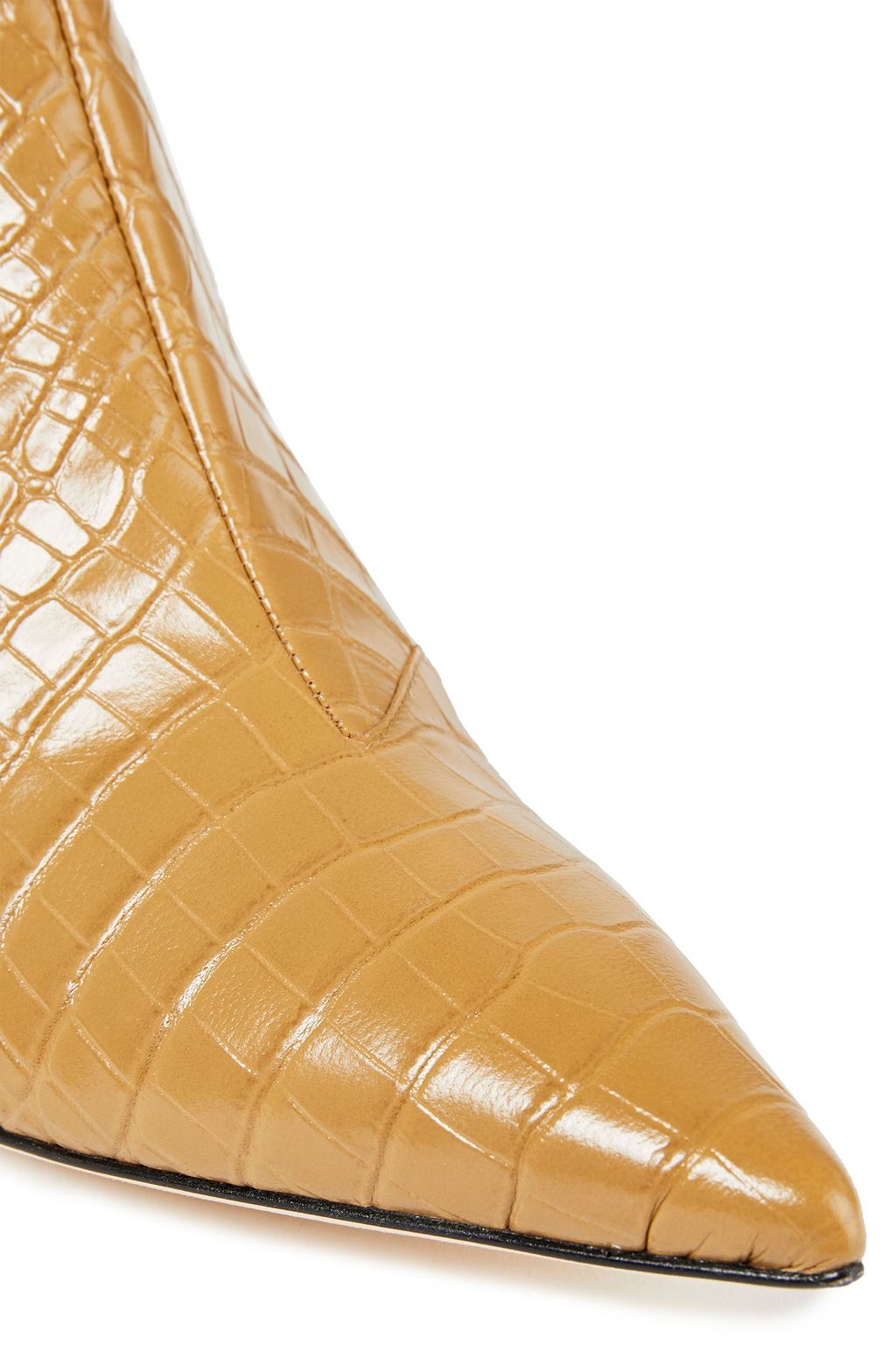 JOSEPH Croc-effect leather ankle boots