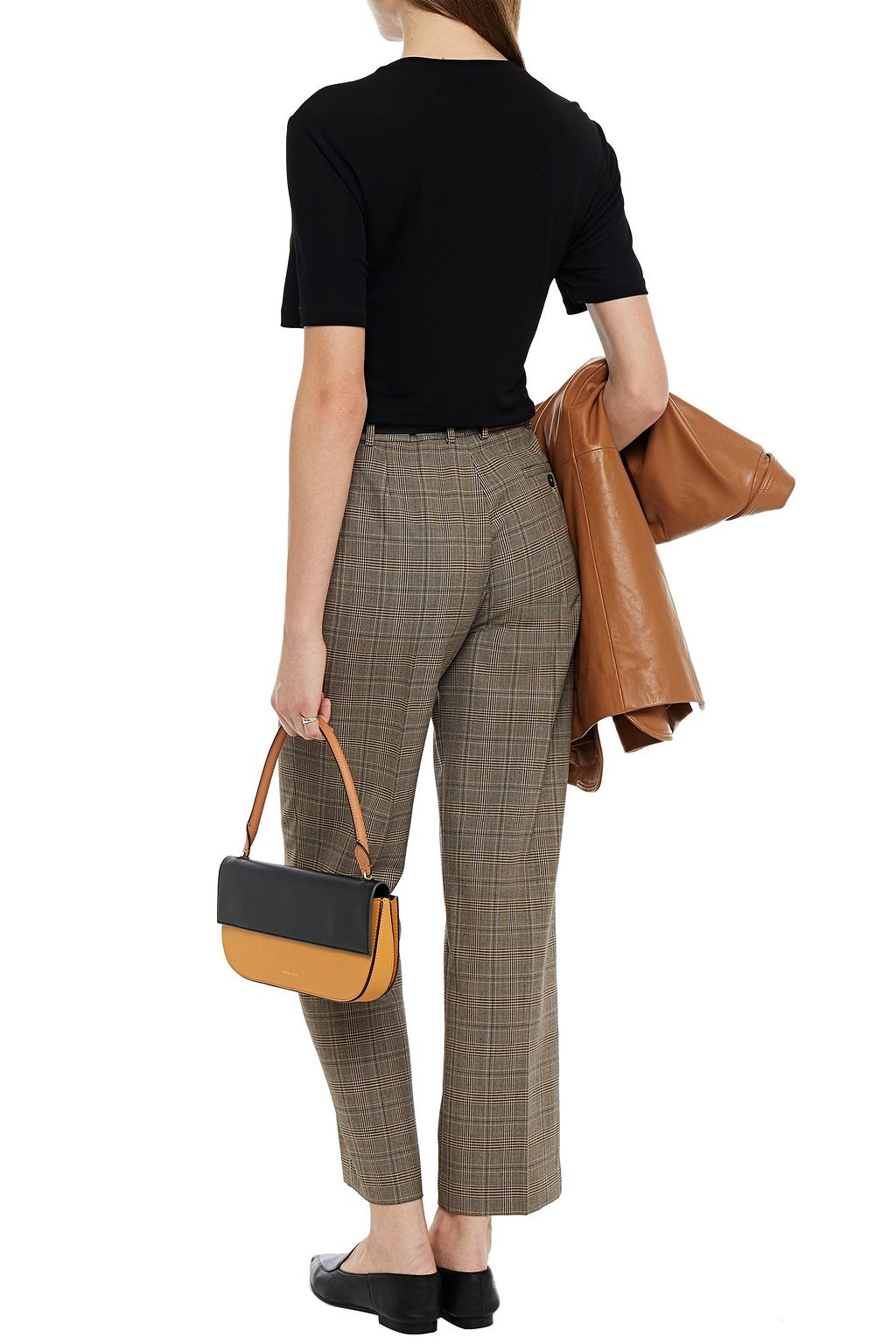 JOSEPH Prince of Wales checked jacquard straight-leg pants