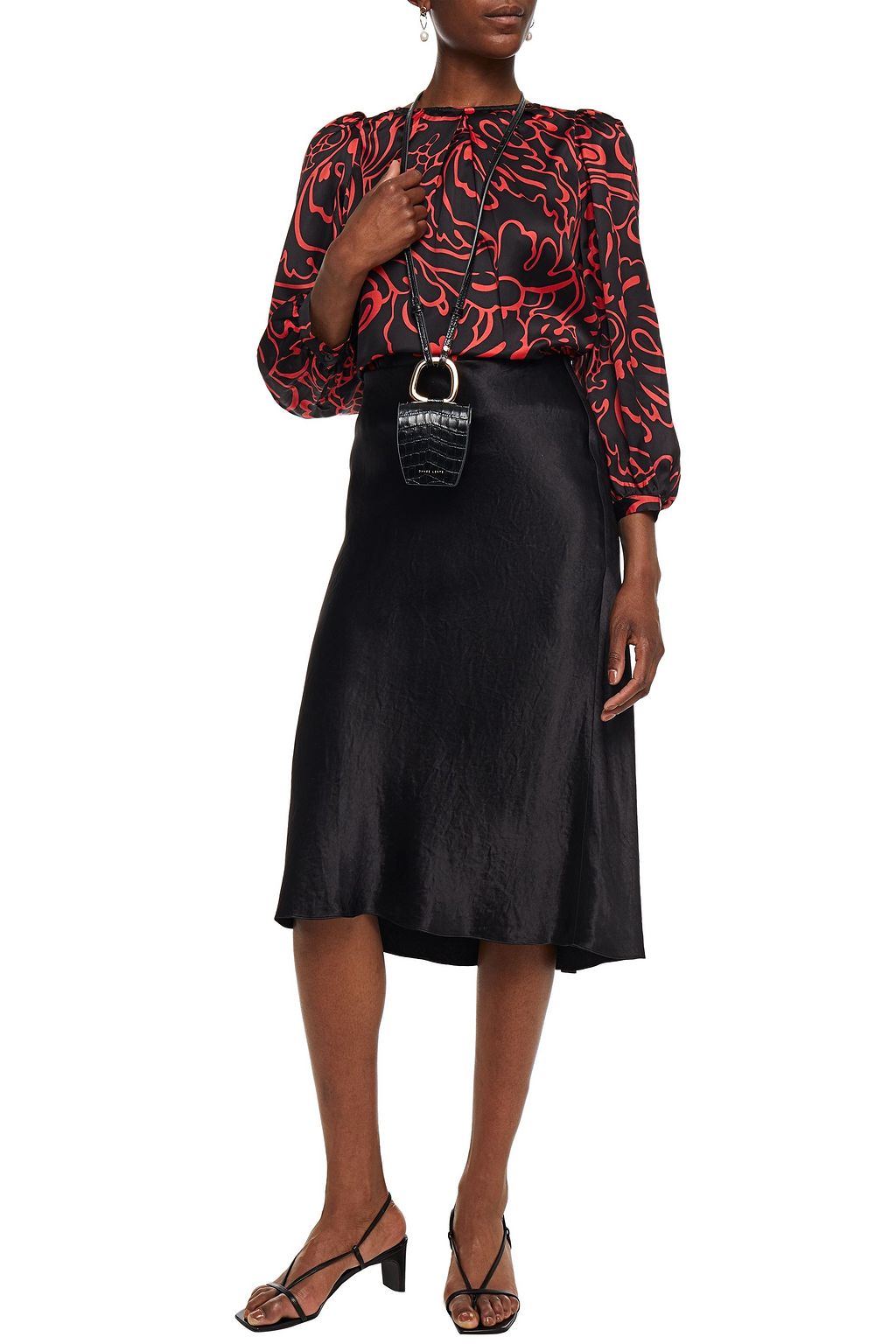 RODEBJER Madoline printed satin top