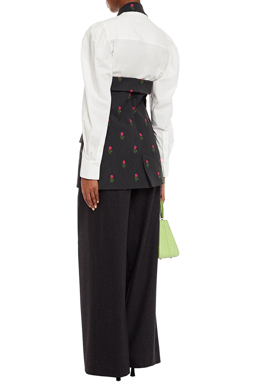 VIVETTA Embroidered woven halterneck top