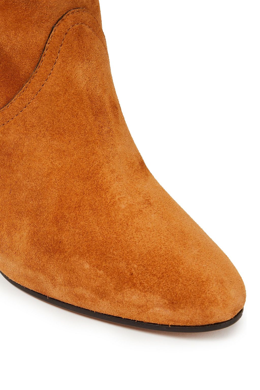 CHLOÉ Scalloped studded suede over-the-knee boots