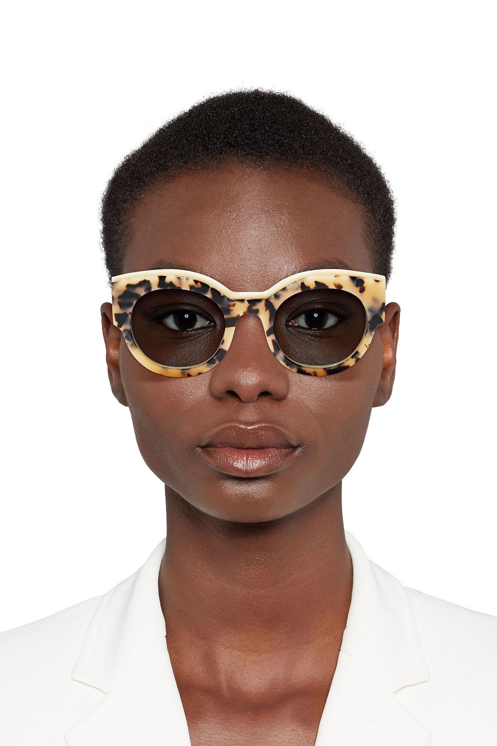 GANNI Billie round-frame tortoiseshell acetate sunglasses