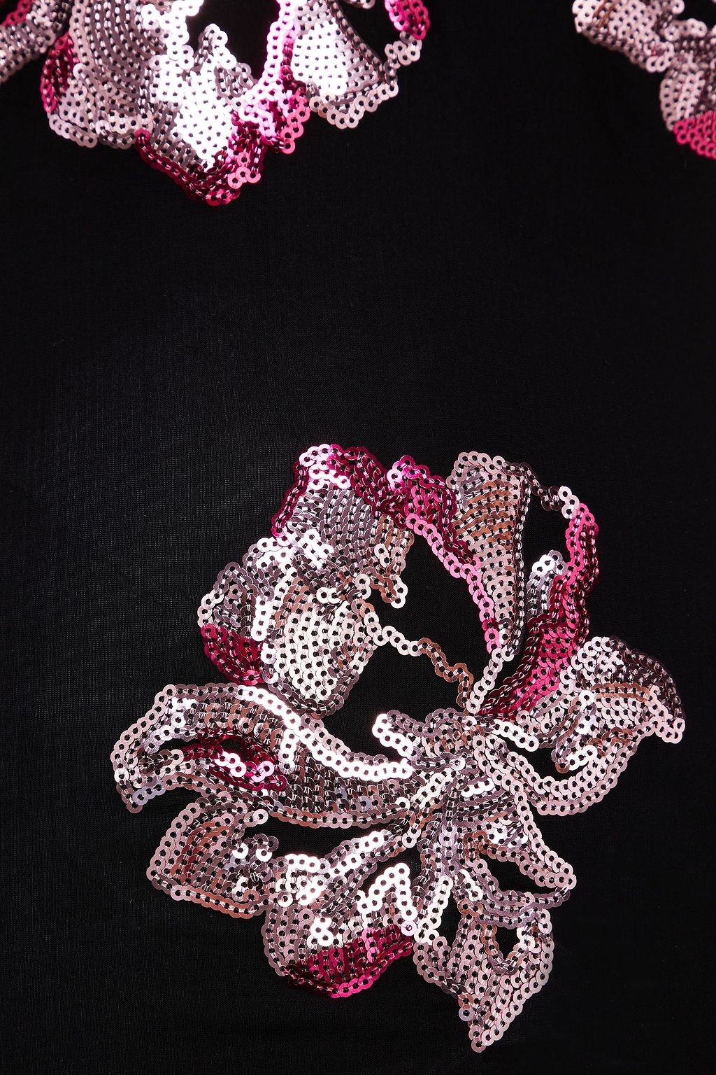 RABANNE Sequin-embellished stretch-cupro turtleneck top