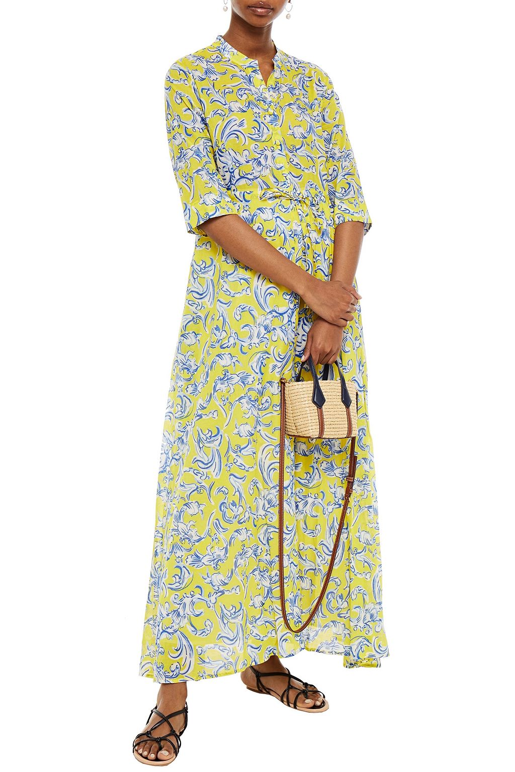 TORY BURCH Printed cotton maxi dress