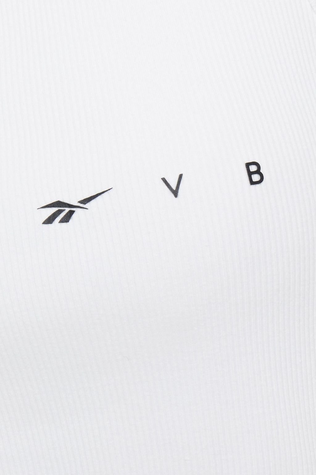 REEBOK X VICTORIA BECKHAM Cropped ribbed printed stretch-cotton jersey tank