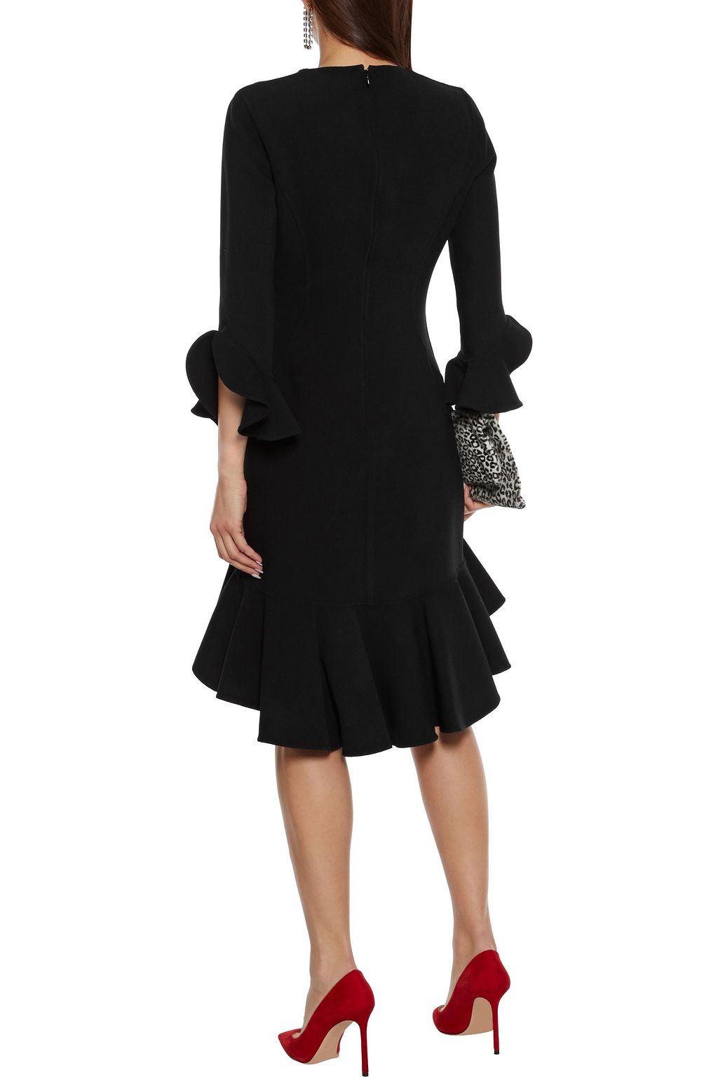 MICHAEL KORS COLLECTION Fluted wool-blend ponte mini dress