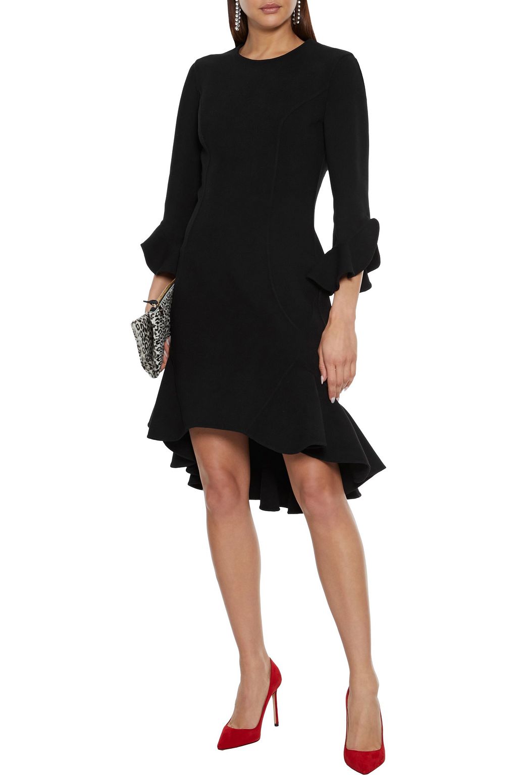 MICHAEL KORS COLLECTION Fluted wool-blend ponte mini dress