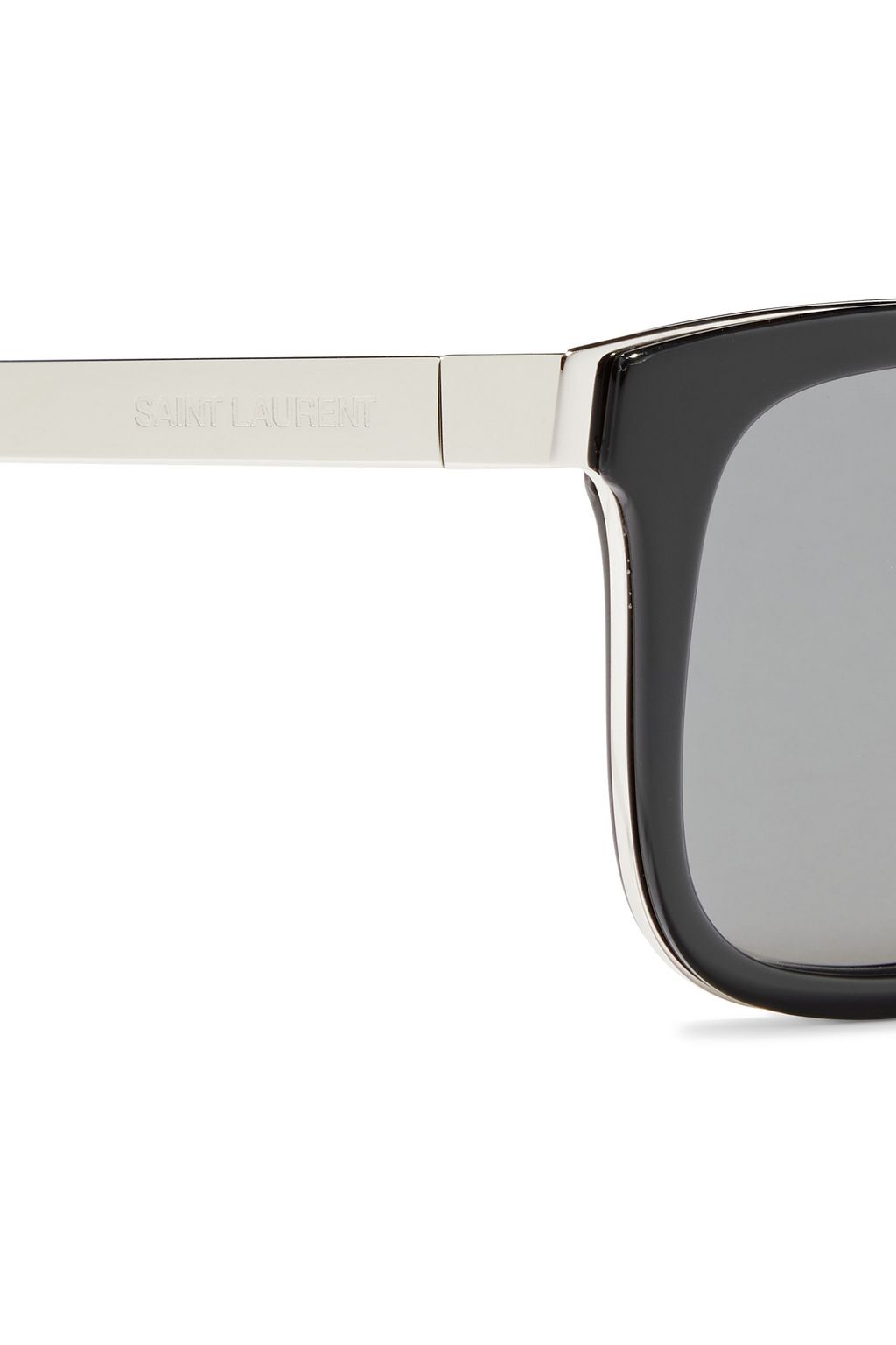 SAINT LAURENT Combi D-frame silver-tone and acetate sunglasses