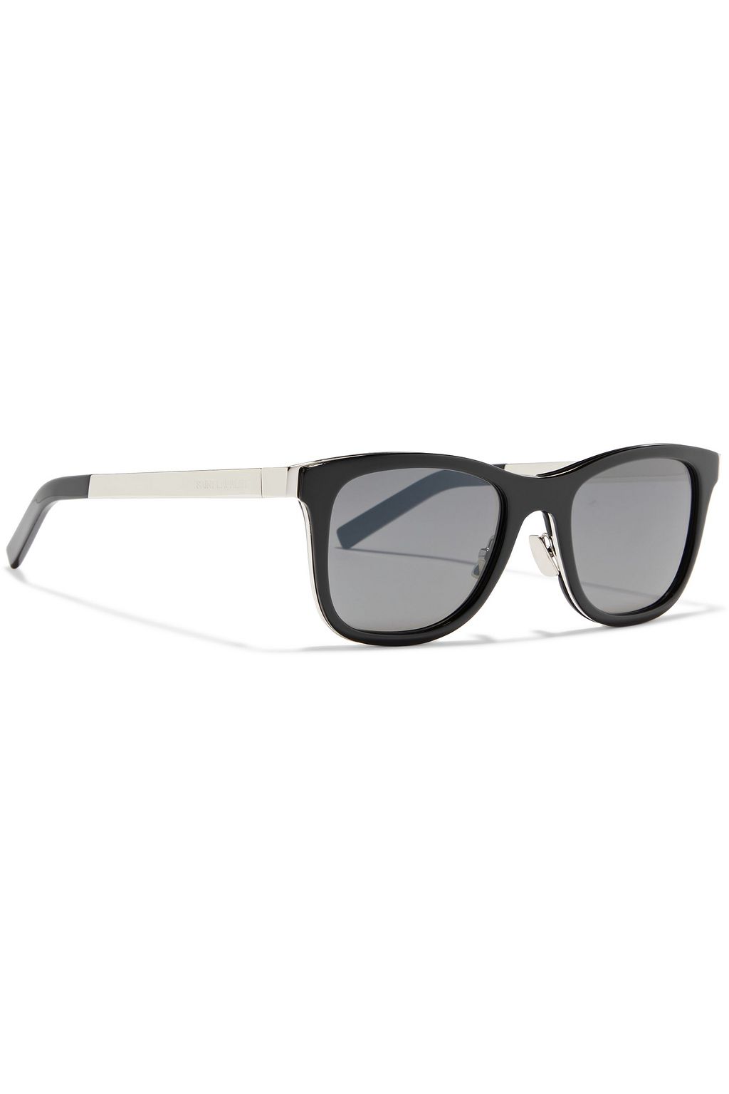 SAINT LAURENT Combi D-frame silver-tone and acetate sunglasses
