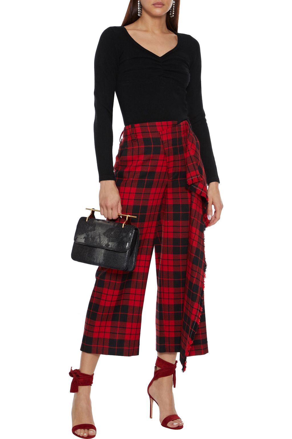 MICHAEL KORS COLLECTION Ruched cashmere-blend sweater